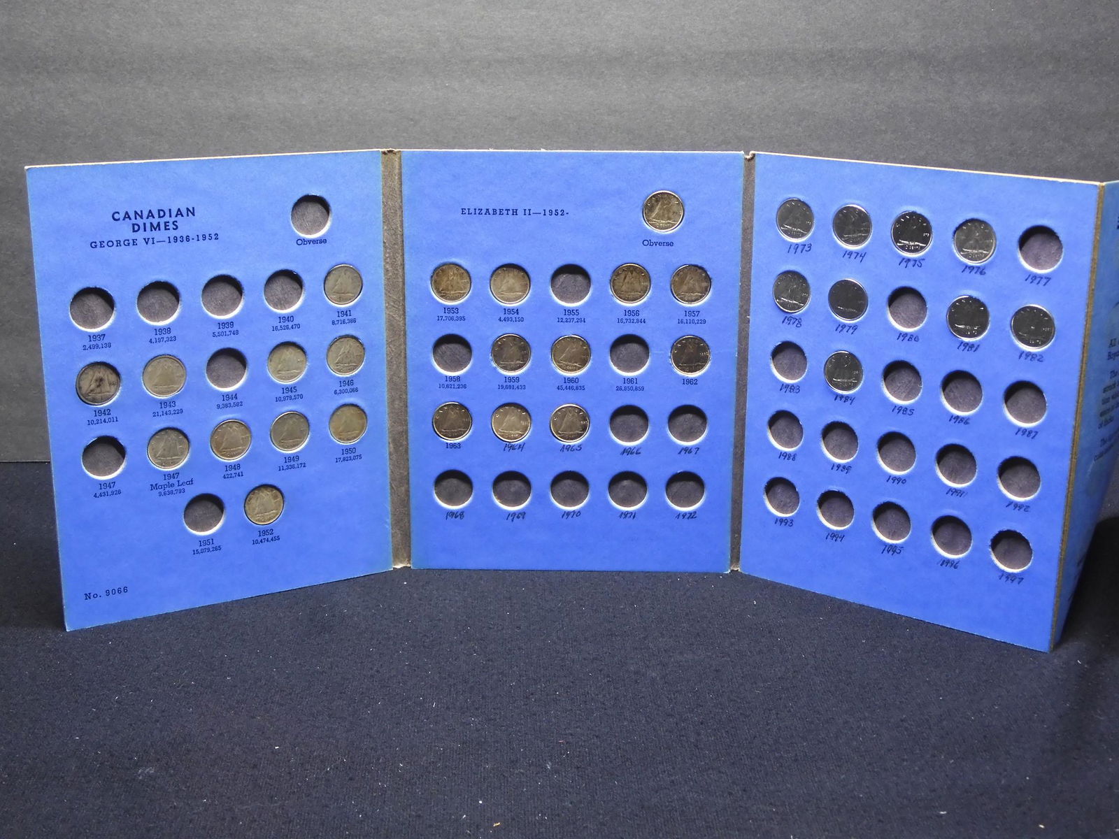 Whitman Tri-fold Album #9066 Canadian Dime-30 Coins- (1 of 7)