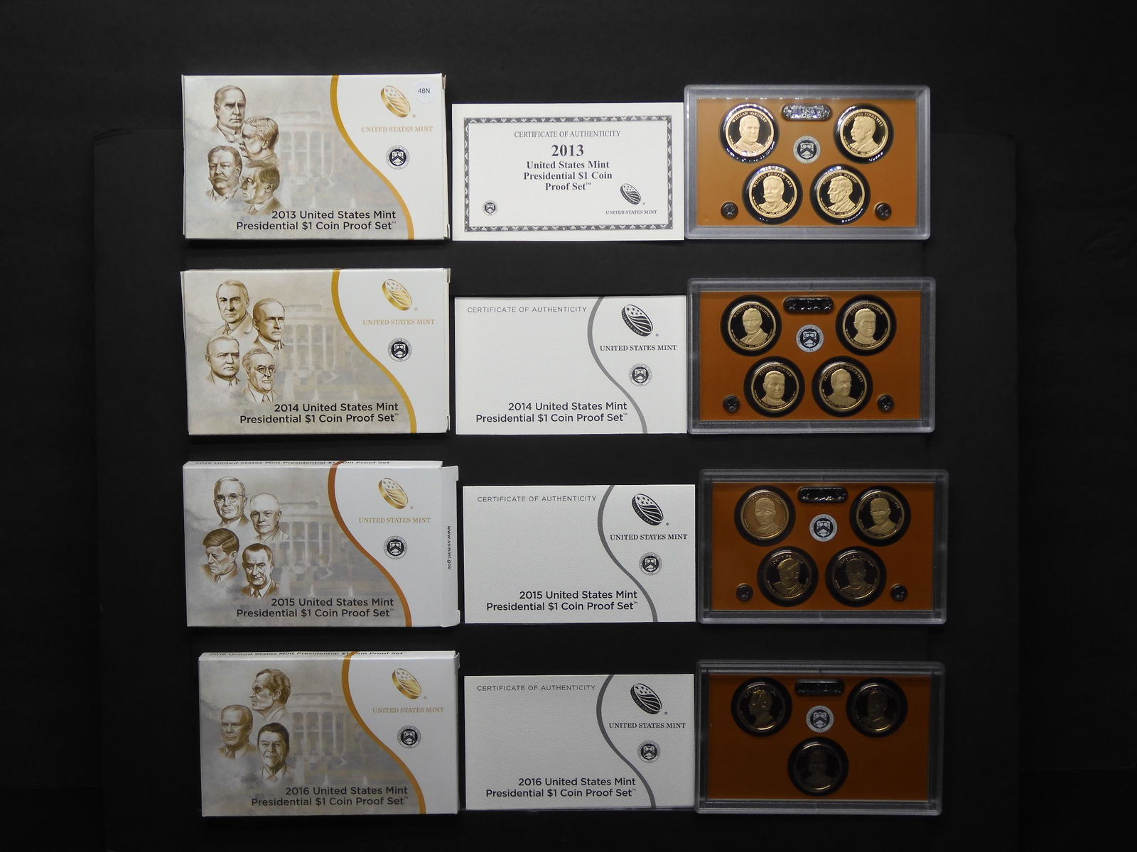 2013-S, 2014-S, 2015-S, 2016-S US Mint Presidential (1 of 9)
