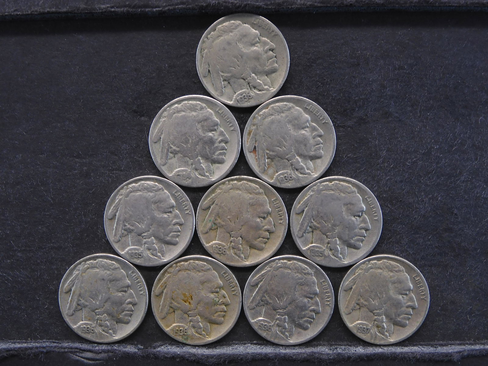 10 Full Date Buffalo Nickels (1 of 2)