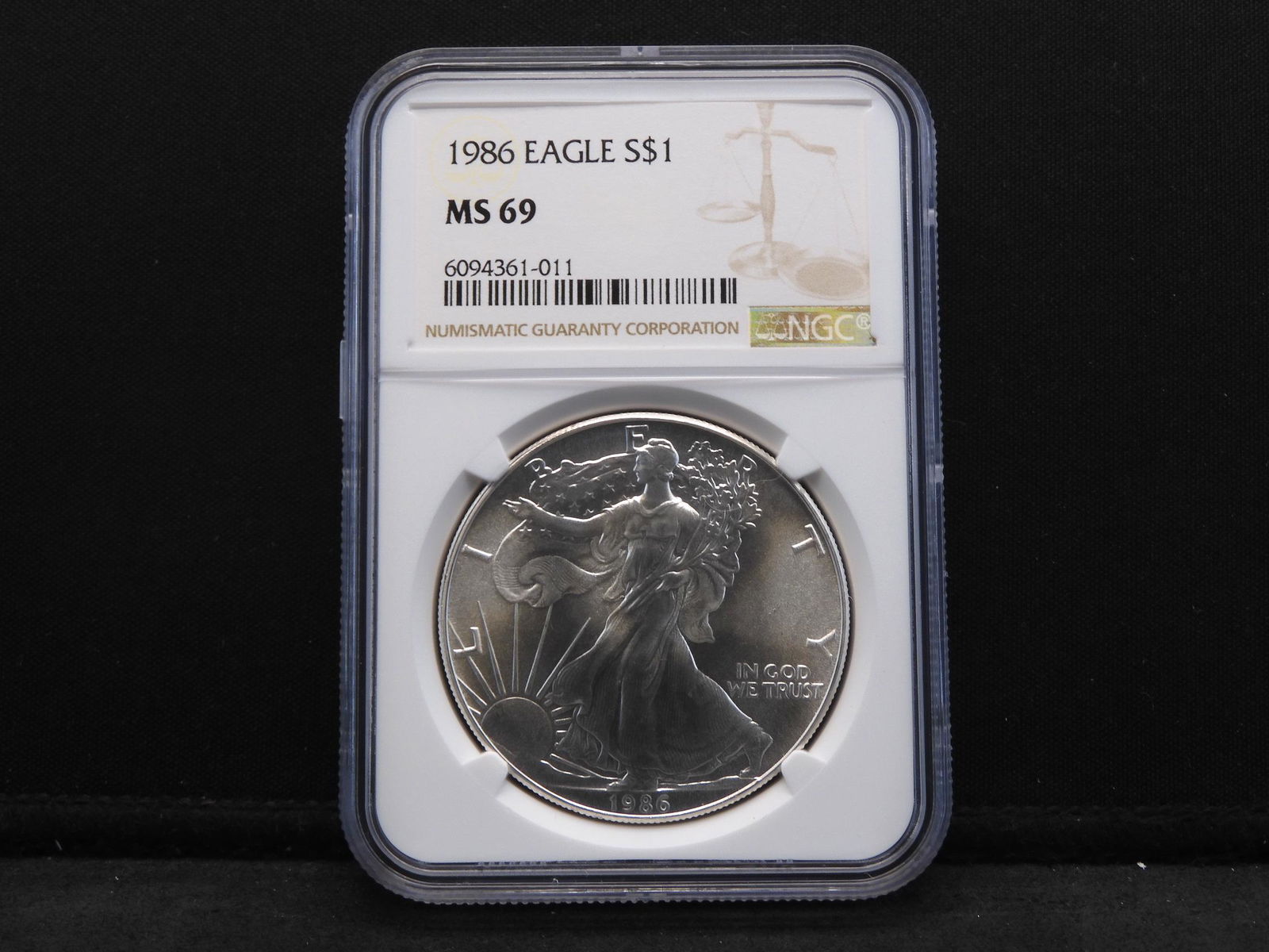 1986 NGC MS69 American Silver Eagle - 1st Year of Issue (1 of 4)