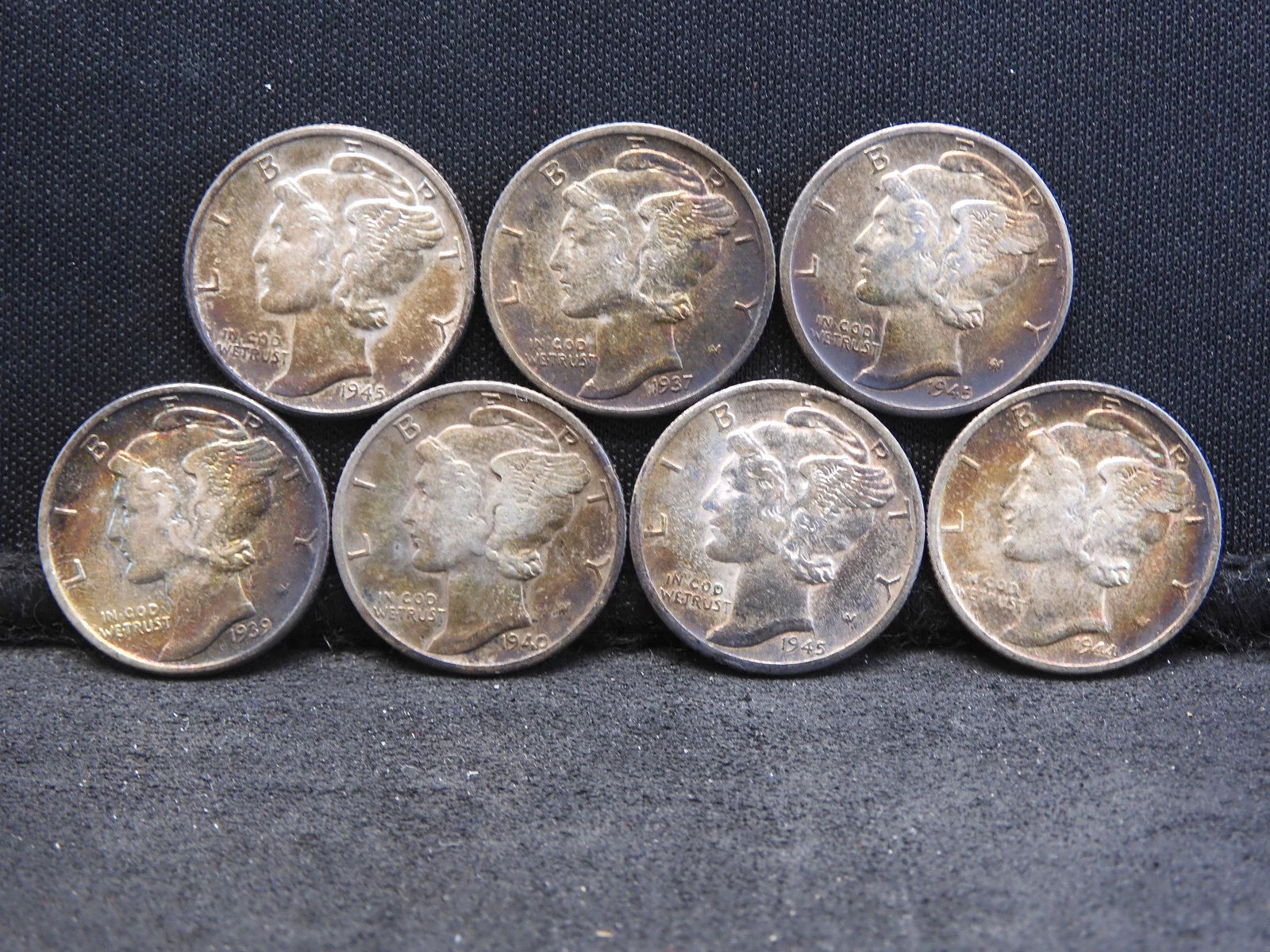 7 Pieces Mercury Silver Dimes - Nice Luster & (1 of 2)