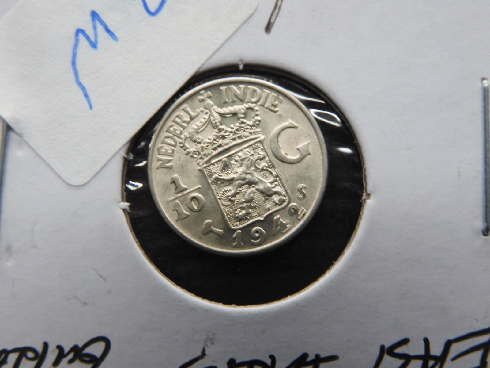 Netherlands East Indies 1/10 Gulden 1942-S: Netherlands East Indies 1/10 Gulden 1942-S