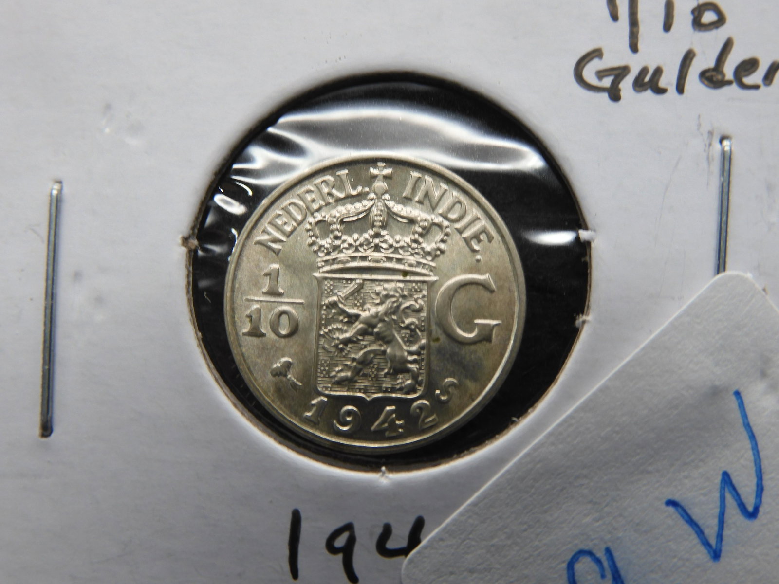 Netherlands East Indies 1/10 Gulden 1942-S: Netherlands East Indies 1/10 Gulden 1942-S