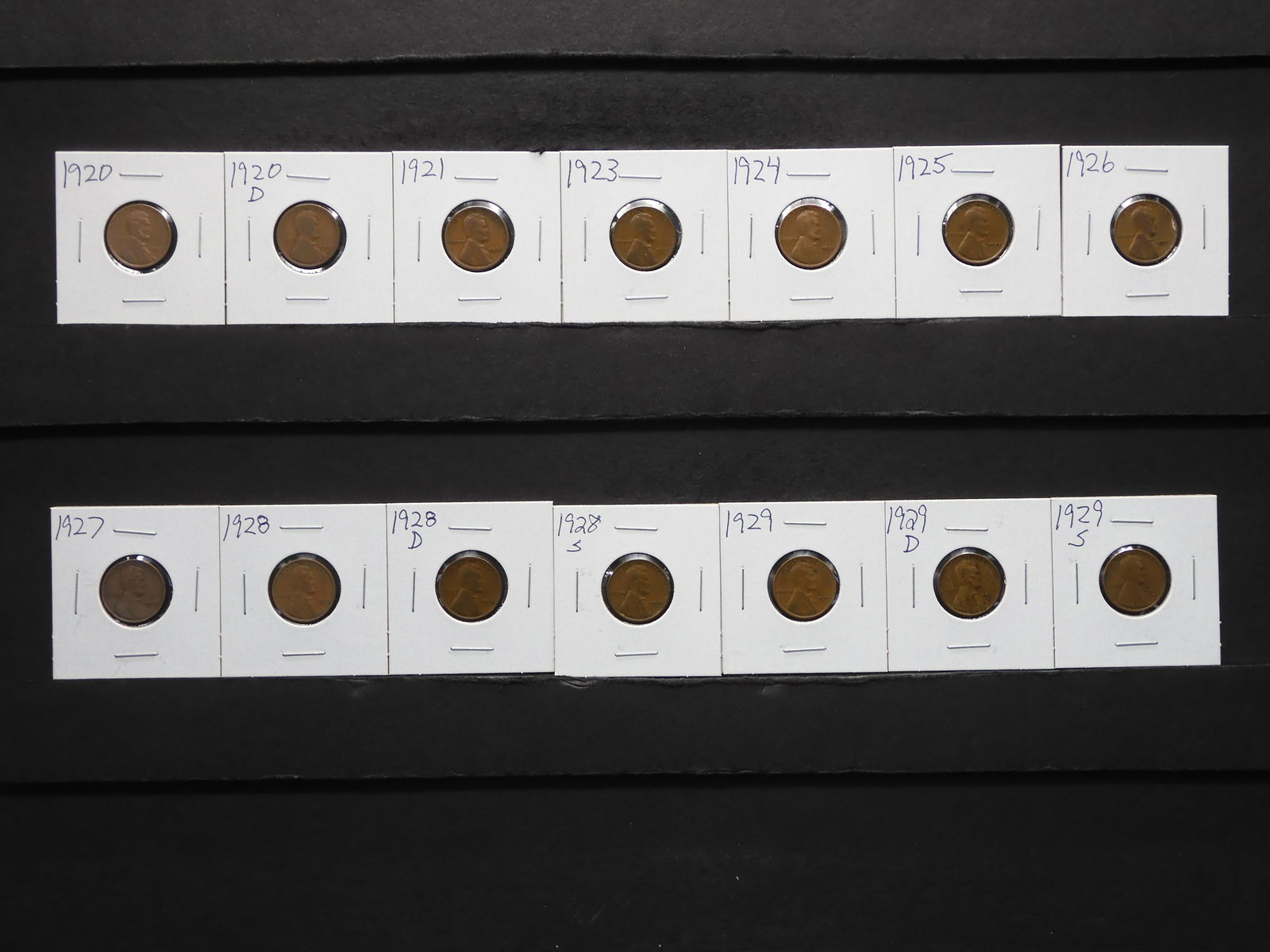 14 Different 1920's Lincoln Cents (1 of 11)