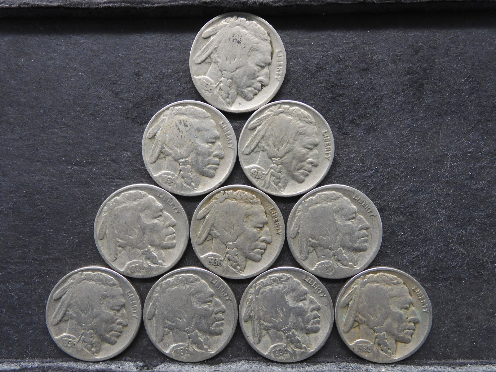 10 Full Date Buffalo Nickels (1 of 2)