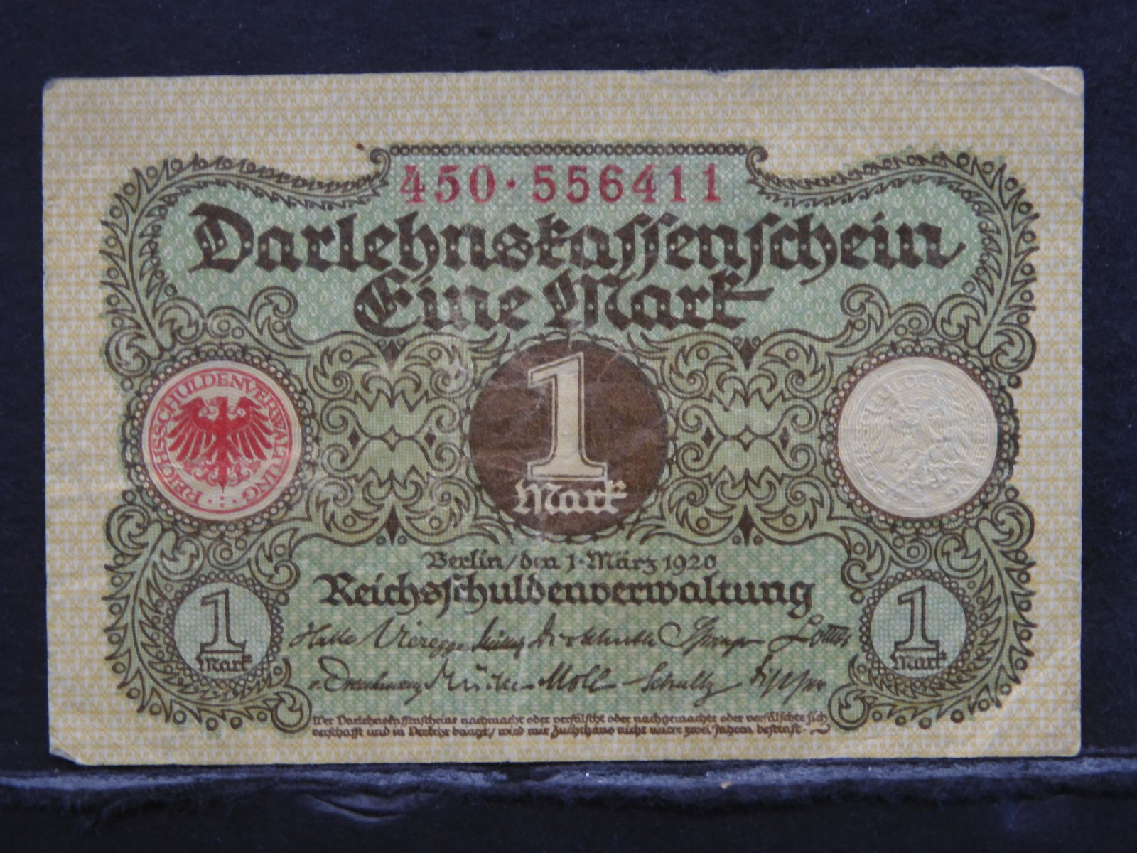 1920 GERMAN 1 MARK/HARD TO FIND, POST WWI, 101 YRS OLD! (1 of 3)