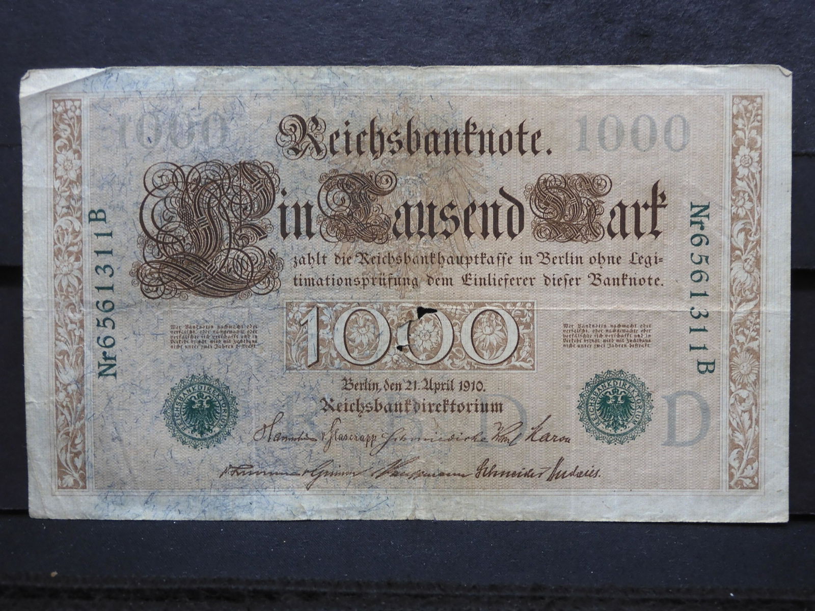 1910 (GERMAN EMPIRE/1000 MARK), RARE THIS HIGH OF (1 of 3)