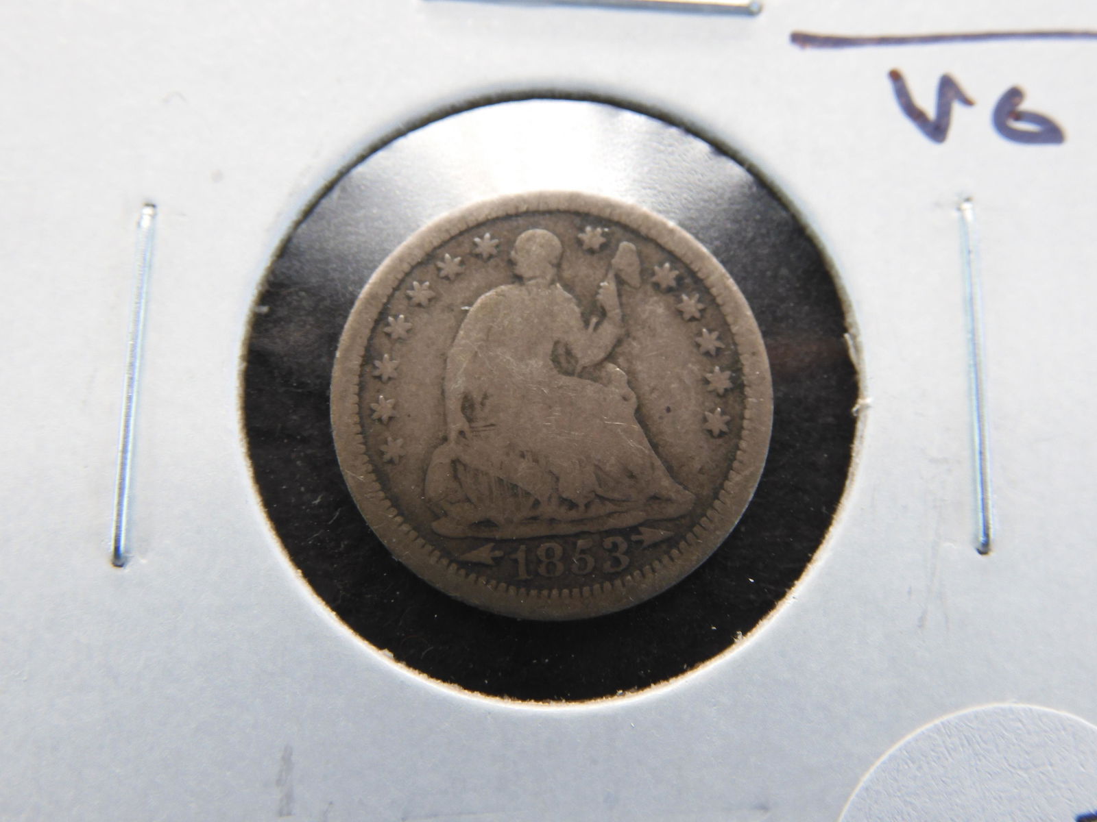 1853 Seated 1/2 Dime. W/Arrows. VG. (1 of 3)