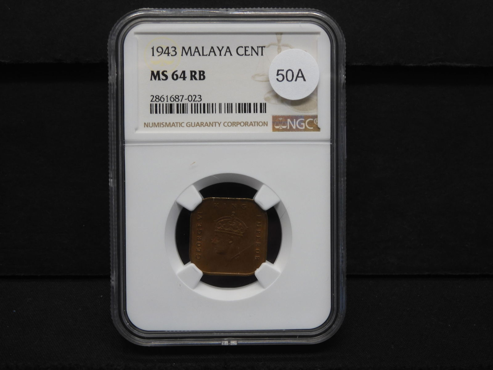 1943 Malaya Cent.  NGC MS64 RB. (1 of 4)