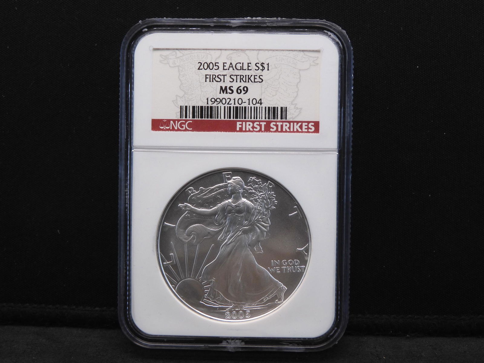 2005 NGC MS69 First Strikes American Silver Eagle. 1 (1 of 4)