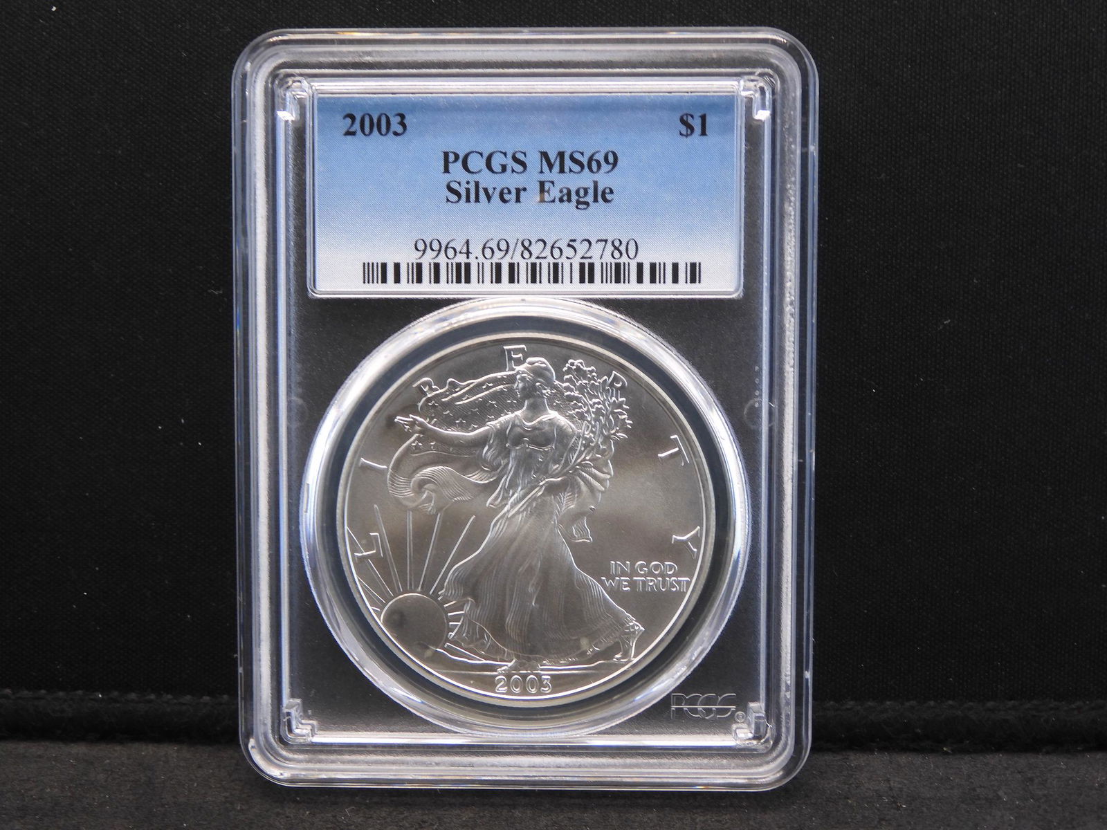 2003 PCGS MS69 American Silver Eagle.  1 Oz. Fine (1 of 4)