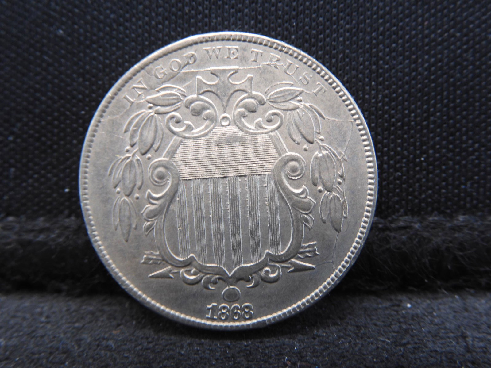 1868 Shield Nickel - No Rays - AU/BU Condition (1 of 2)