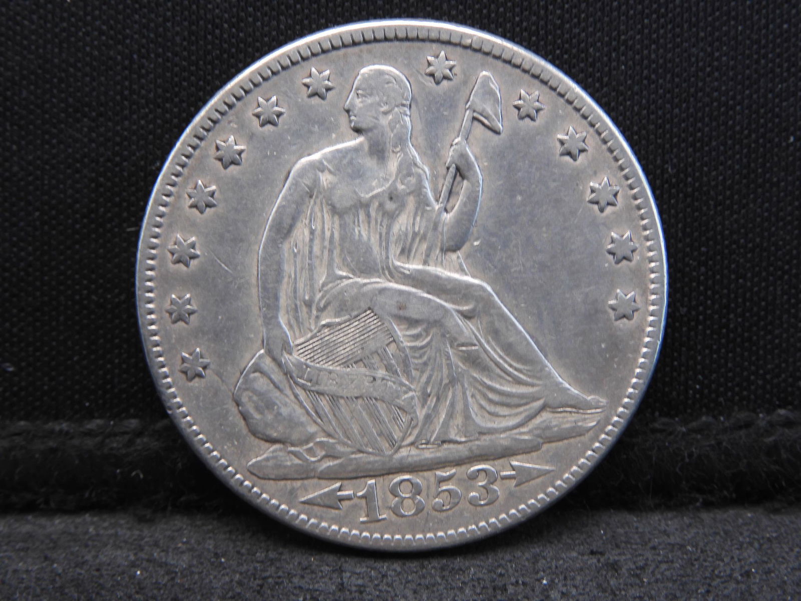 1853 w/ Arrows Seated Liberty Silver Half Dollar - Nice (1 of 2)