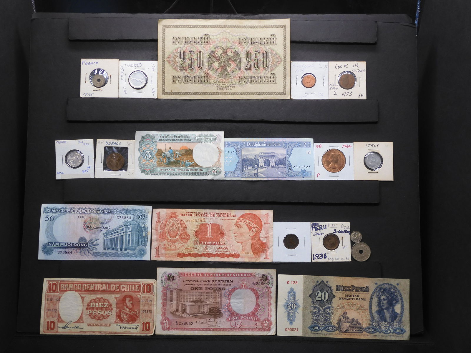 Misc. Foreign Currency + Coins. (1 of 11)