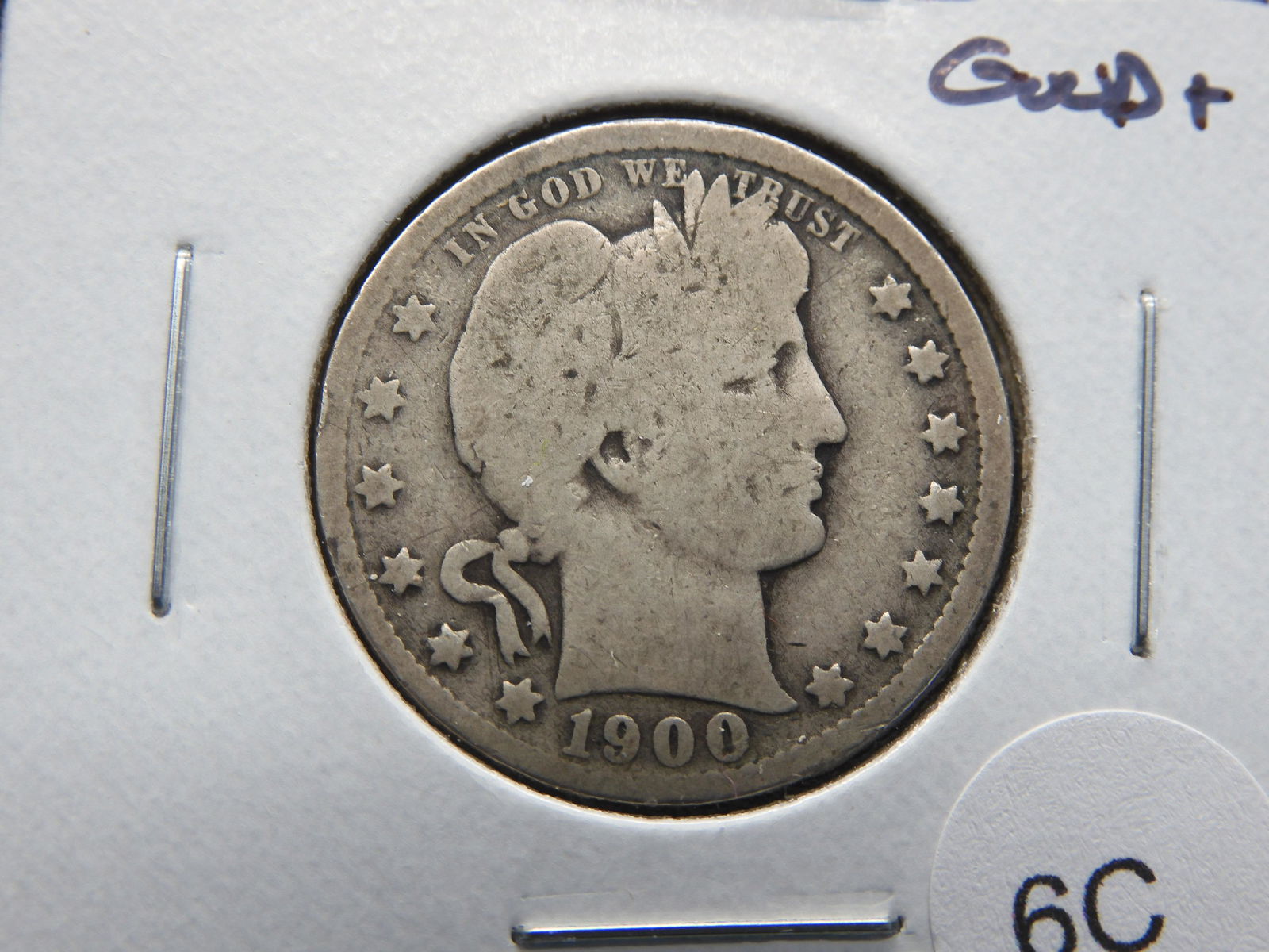 1900-O Barber 25c.  Good+. (1 of 3)