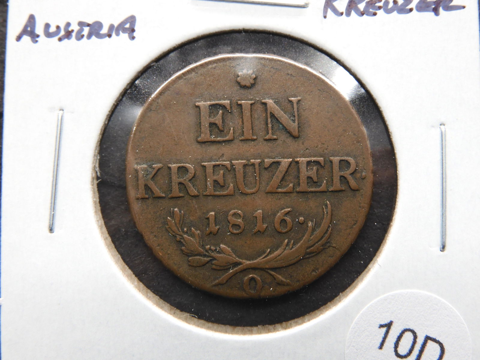 1816-O Austria 1 Kreuzer. (1 of 3)