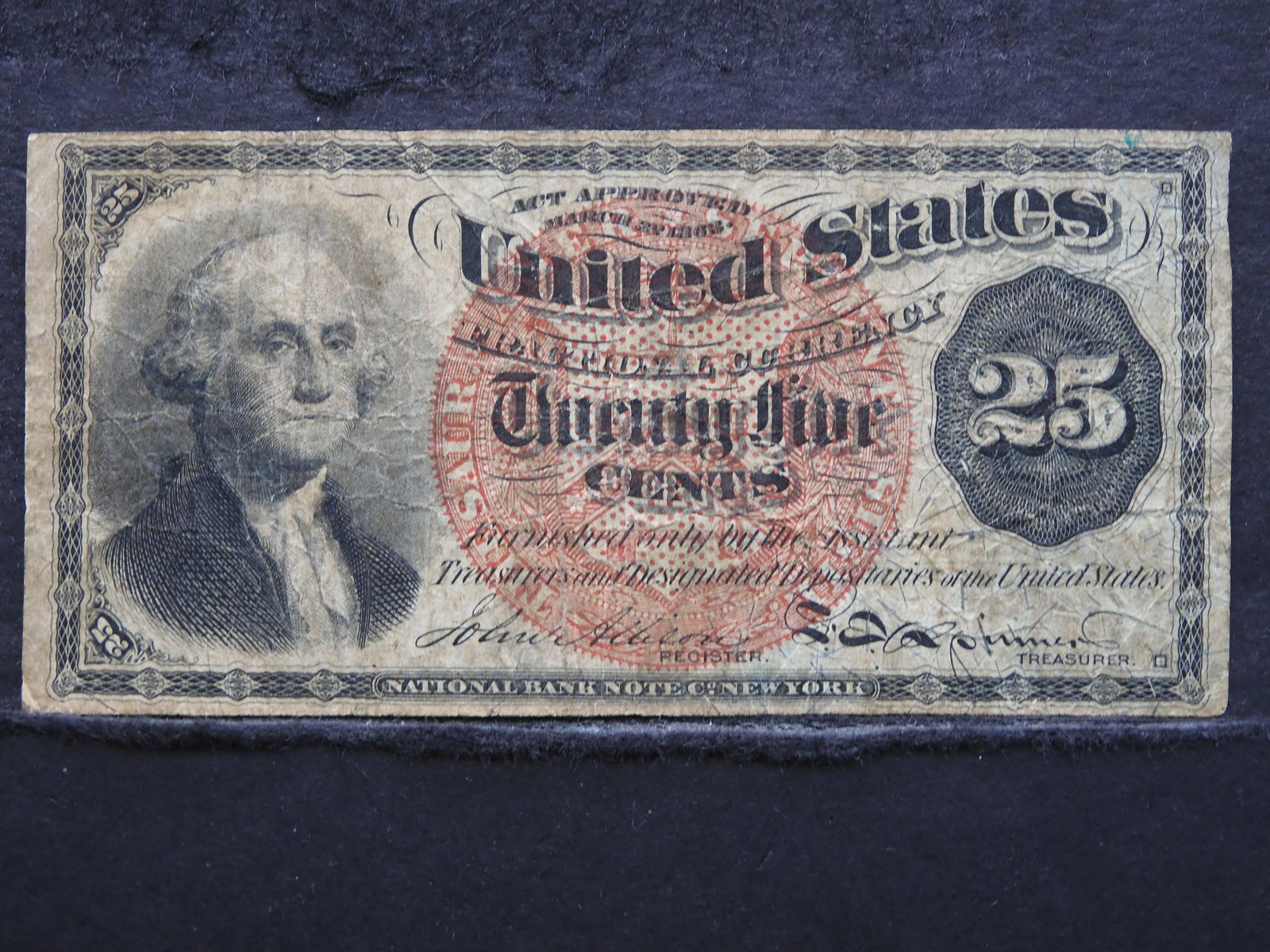 1863 United States 25c Fractional Currency. (1 of 2)