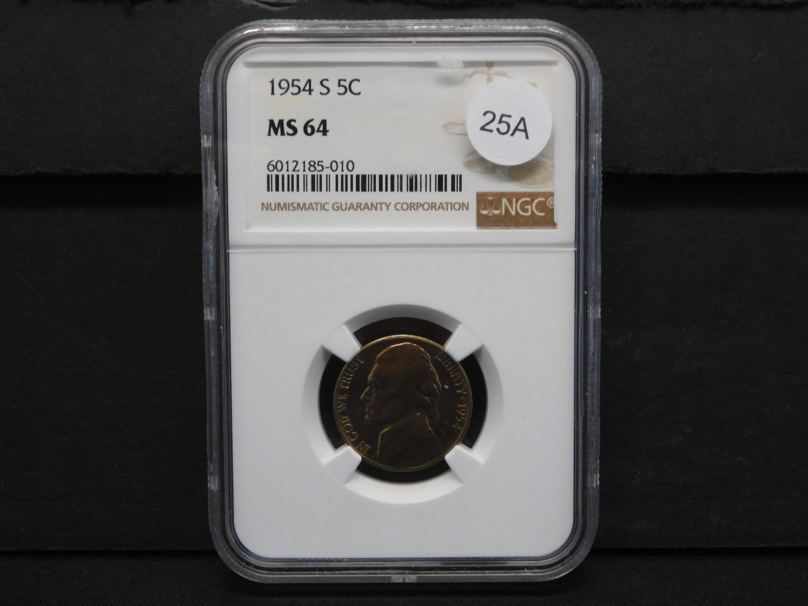 1954-S Jefferson 5c.  NGC MS64. (1 of 4)