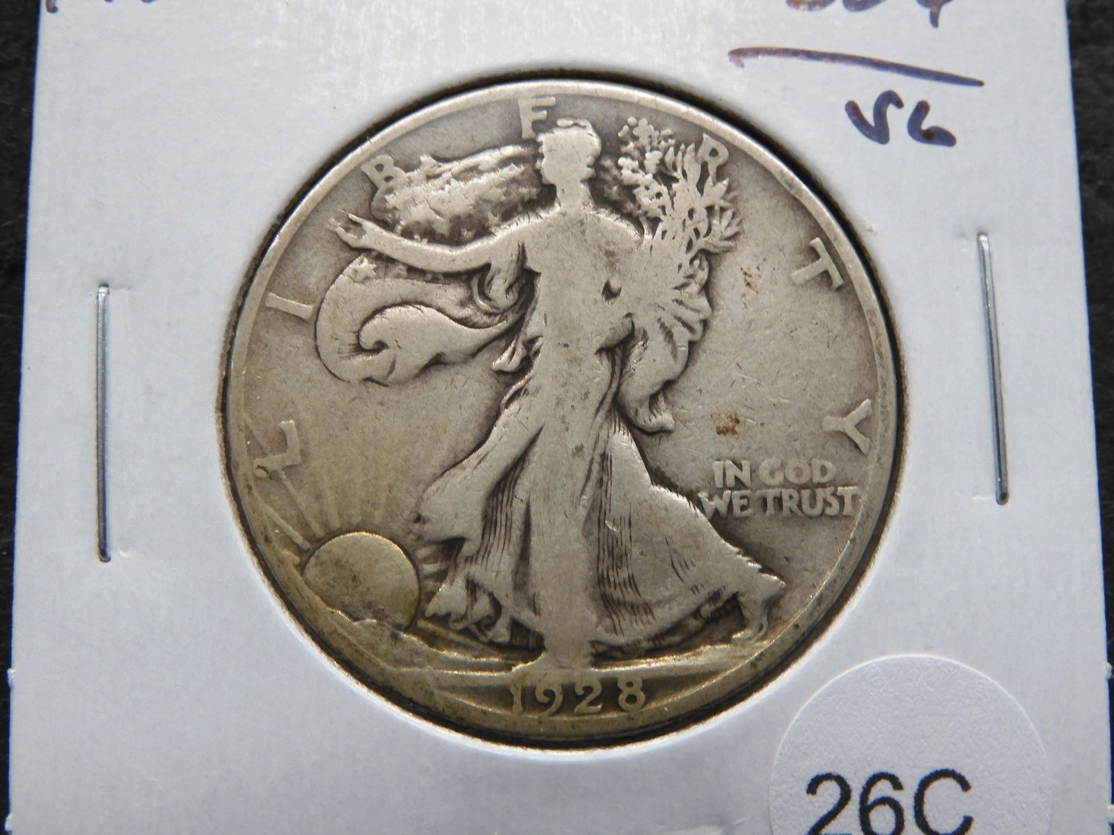 1928-S Walking Liberty 50c.  VG. (1 of 3)