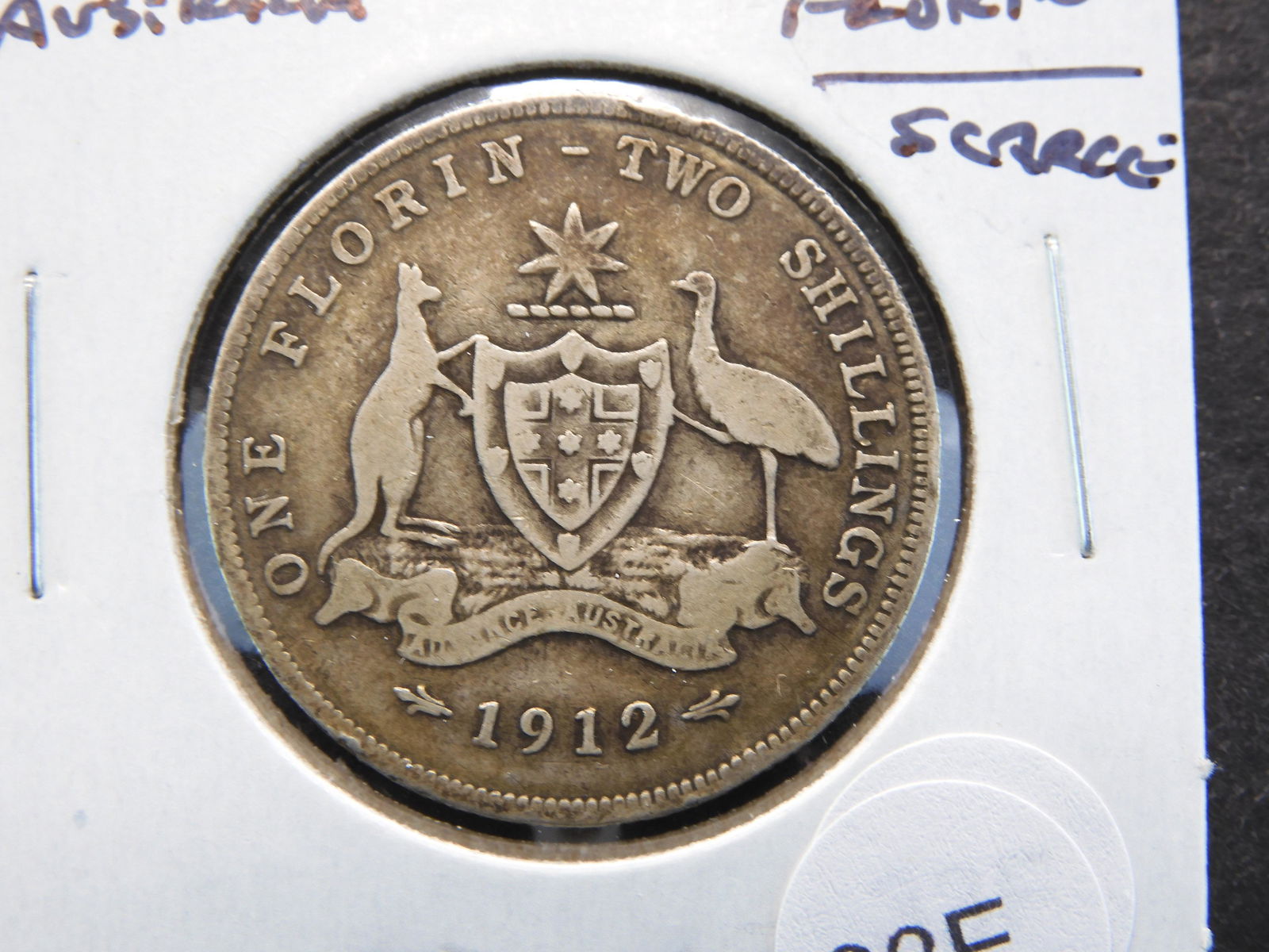 1912 Australia Silver Florin.  Scarce. (1 of 3)