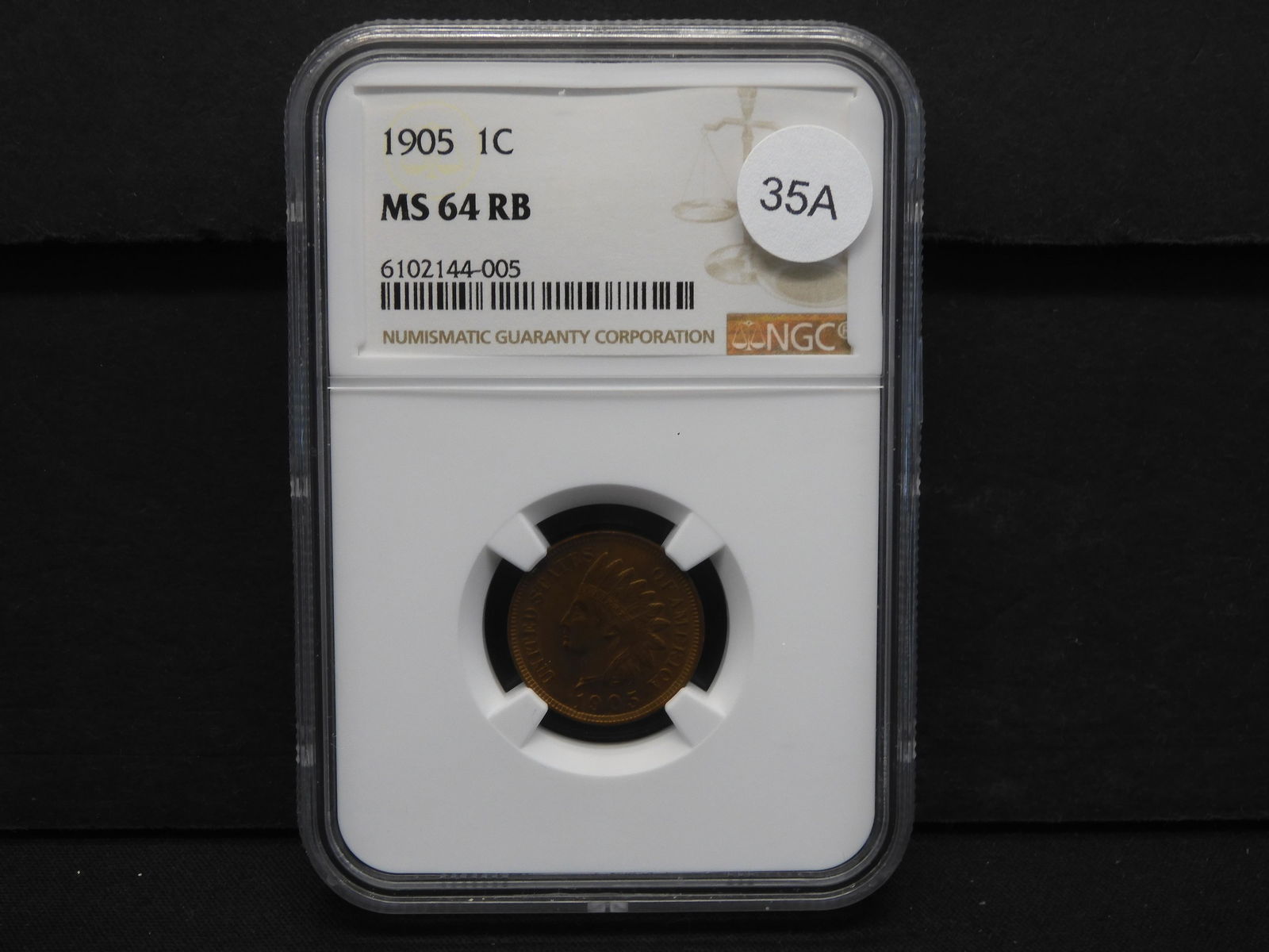 1905 Indian 1c.  NGC MS64 RB. (1 of 4)