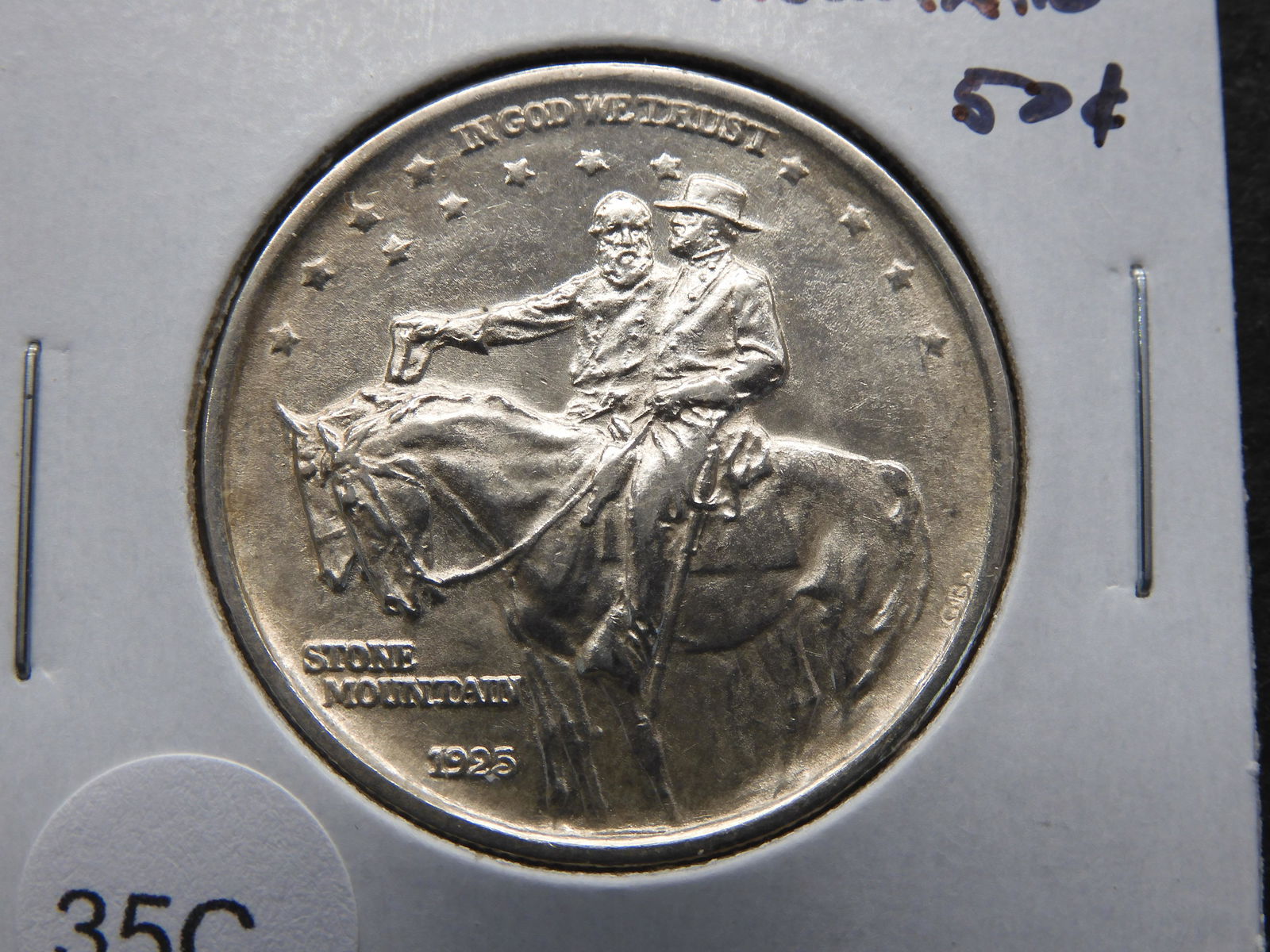 1925 Stone Mountain 50c.  AU+. (1 of 3)