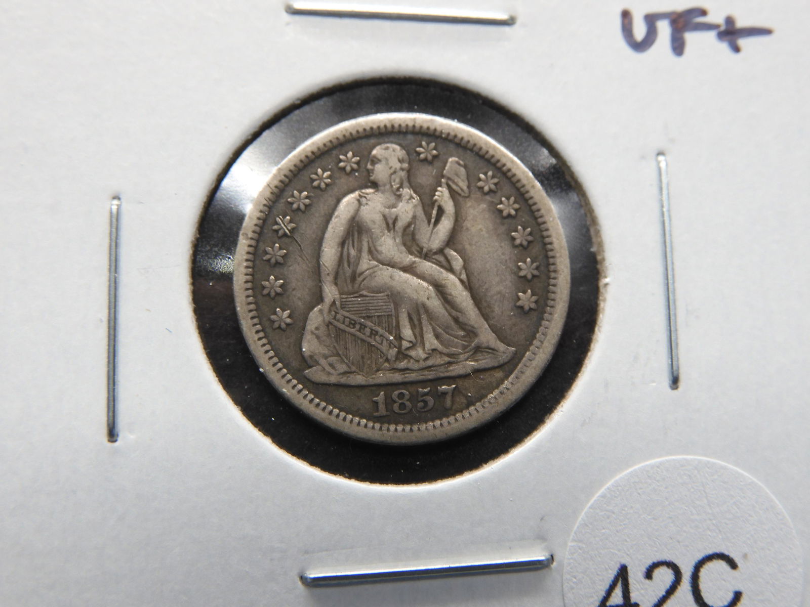 1857-O Seated 10c.  VF+. (1 of 3)