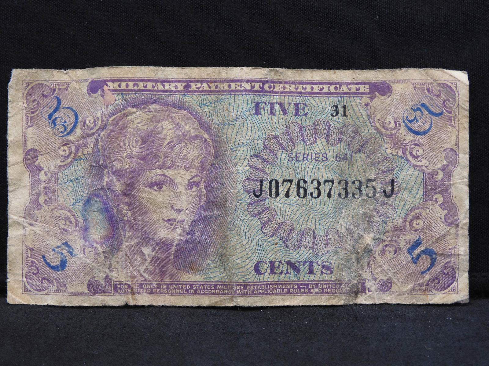 1965 Series 641 Five Cents United States Military (1 of 2)