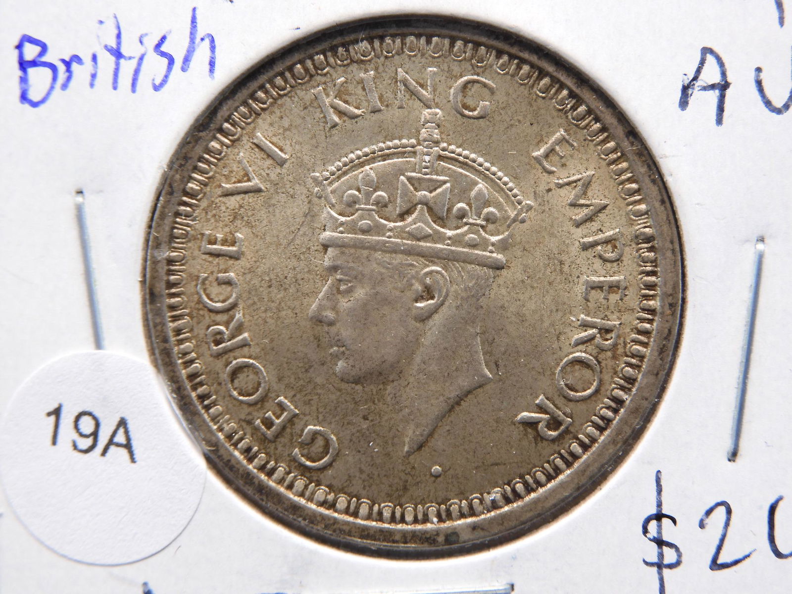 1944 British Indian Silver 1 Rupee.  Choice BU. (1 of 3)