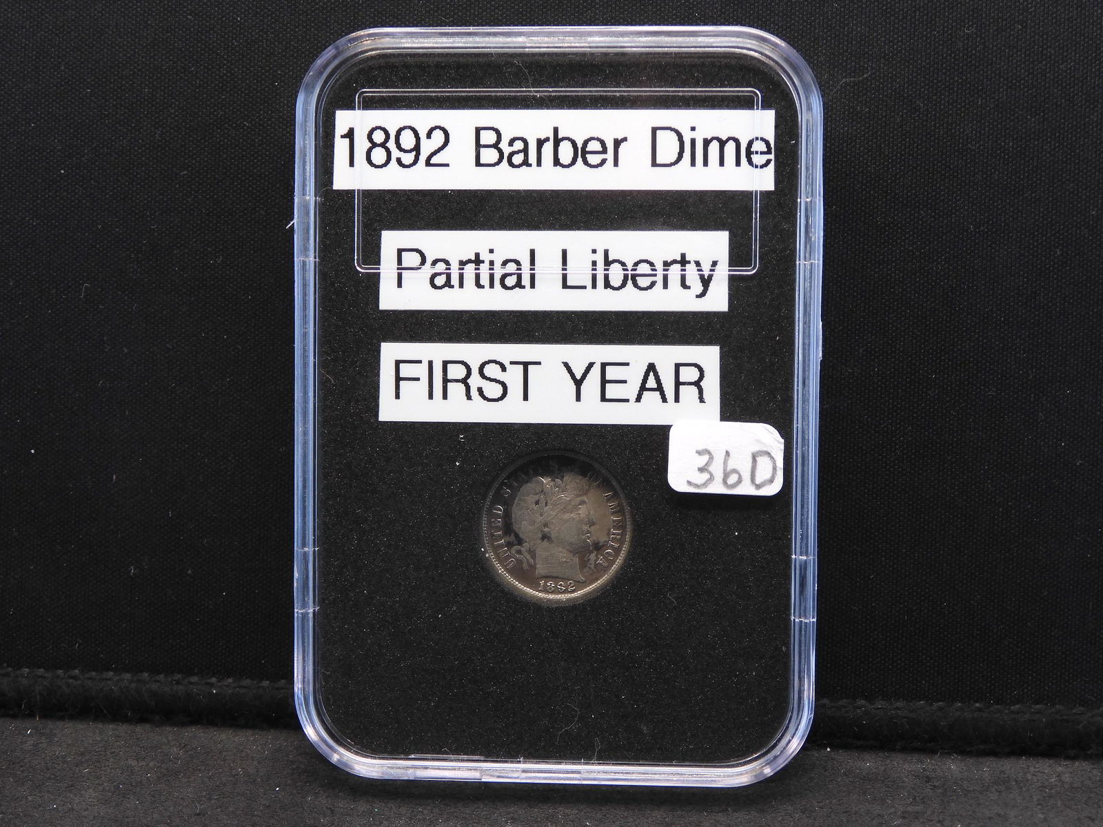 1892 Barber Dime, Partial Liberty, First Year (1 of 4)