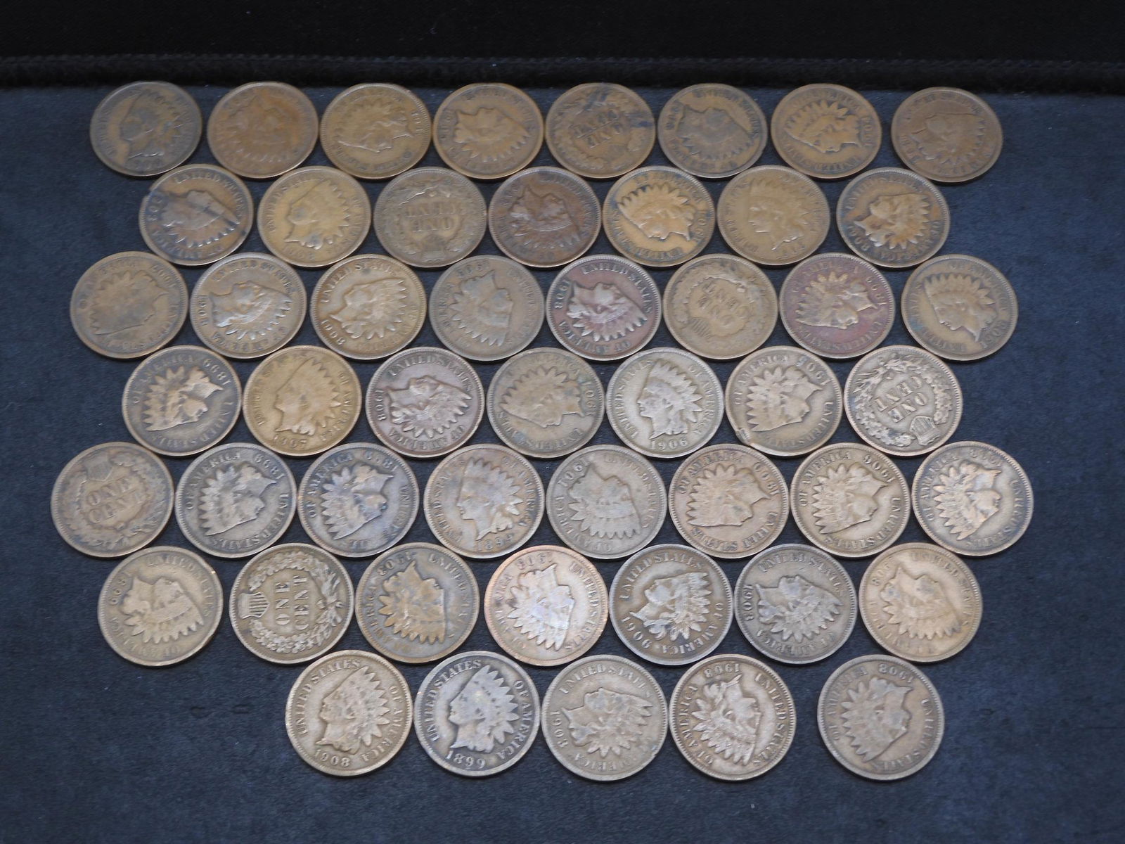 Roll Of 50 Mixed Date Indian Head Cents. (1 of 3)