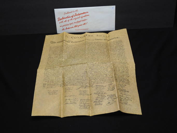The Declaration Of Independence Replica On Aged