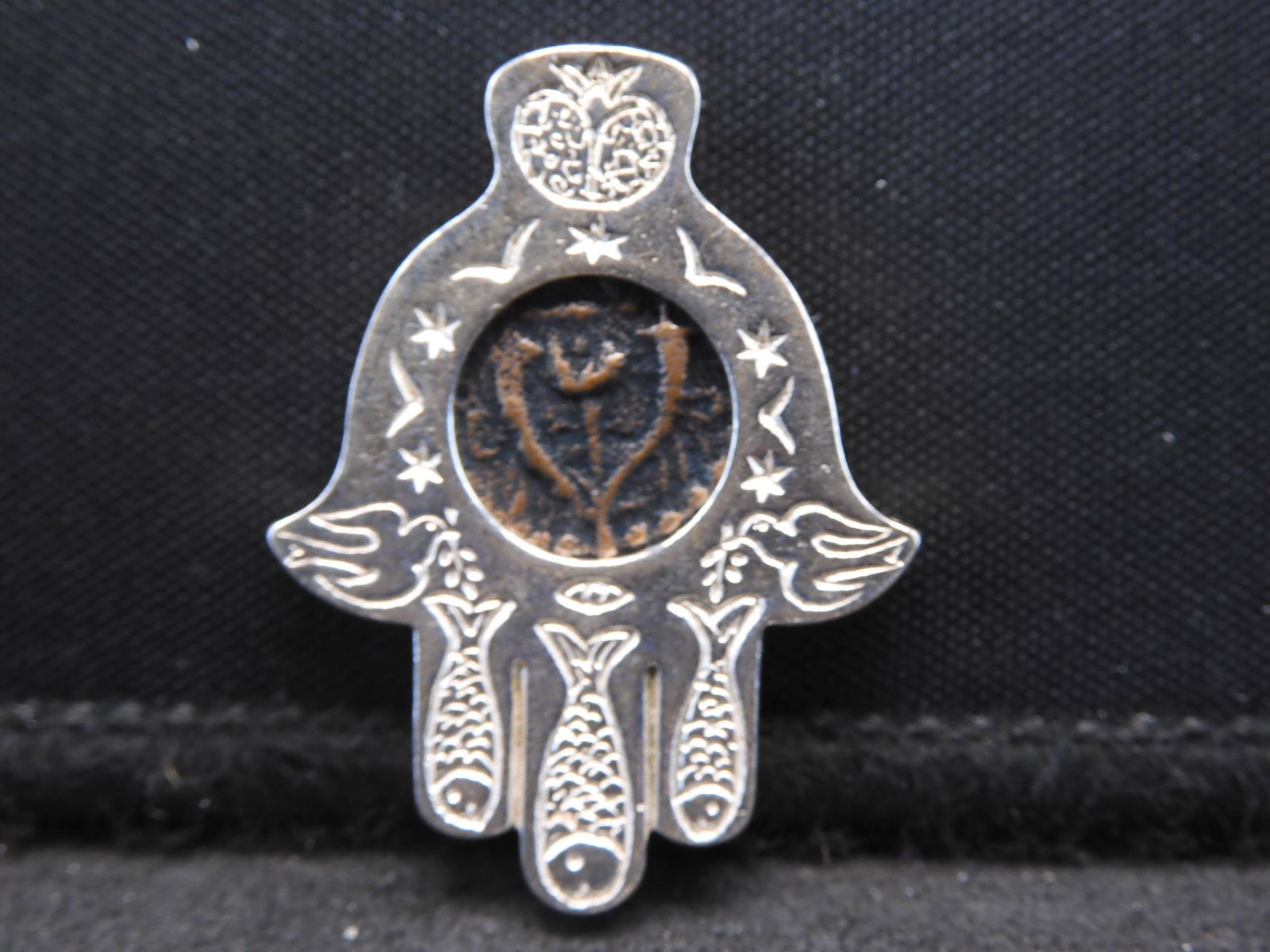 Sterling Silver Pendant w/ Ancient Coin Center - Very (1 of 4)