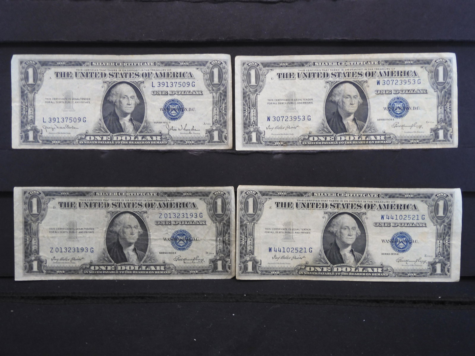 3-1935-E & 1-1935-D $1 Blue Seal Silver Certificates (1 of 3)