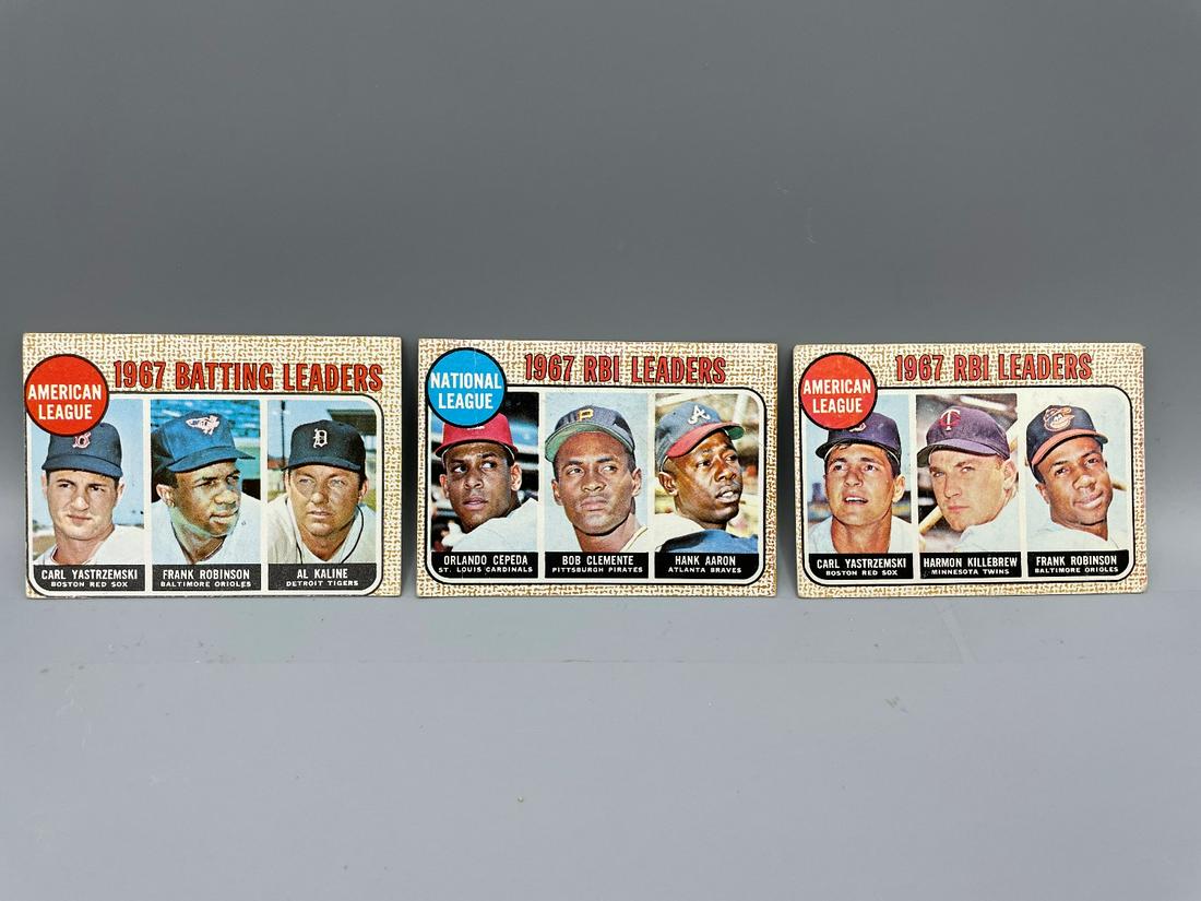 1968 Topps Lot of 3 Leaders Cards - Yastrzemski, (1 of 4)