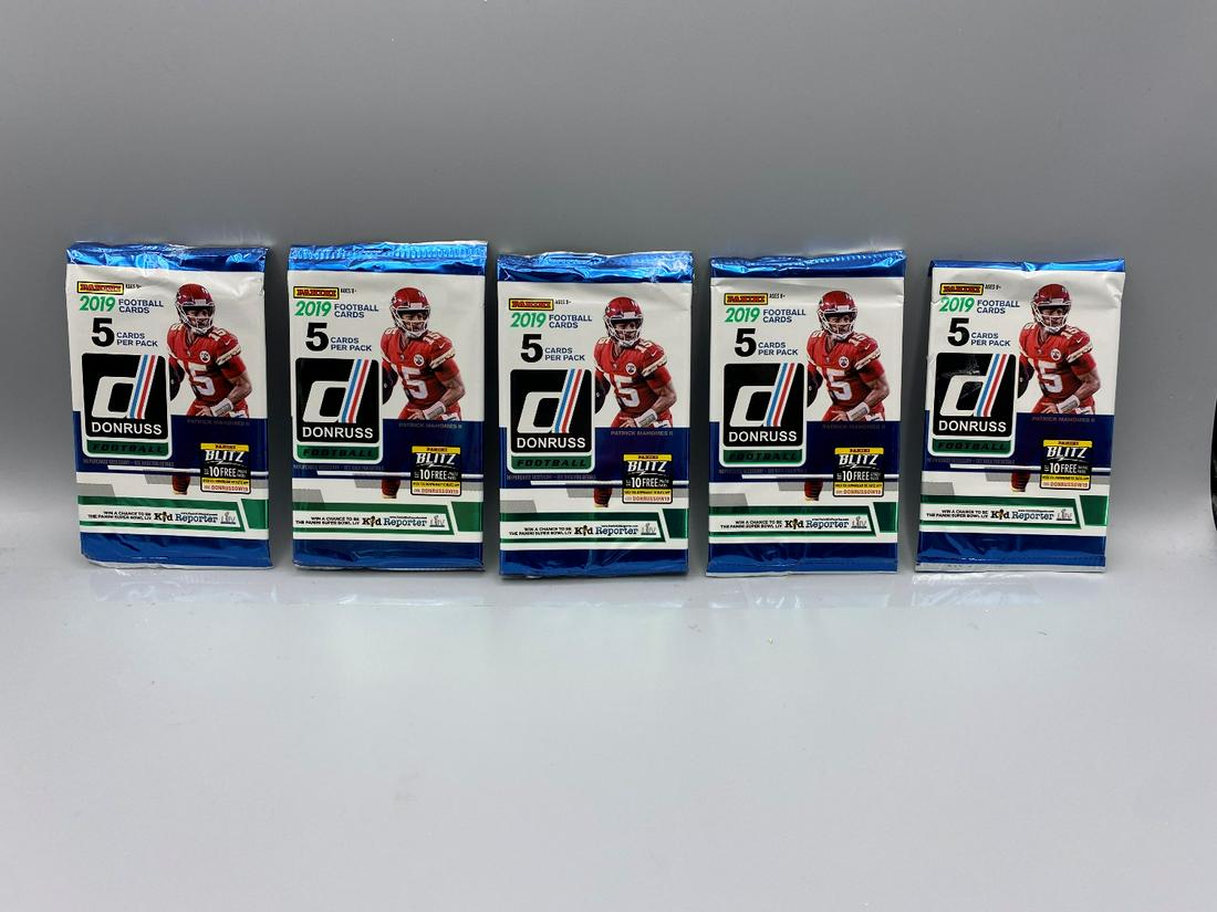 2019 Panini Donruss Football Unopened Packs Lot of 5 (1 of 2)
