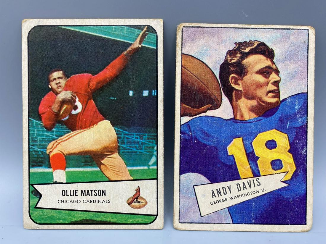 1952 Bowman Football Andy Davis #55 & 1954 Bowman Ollie (1 of 2)