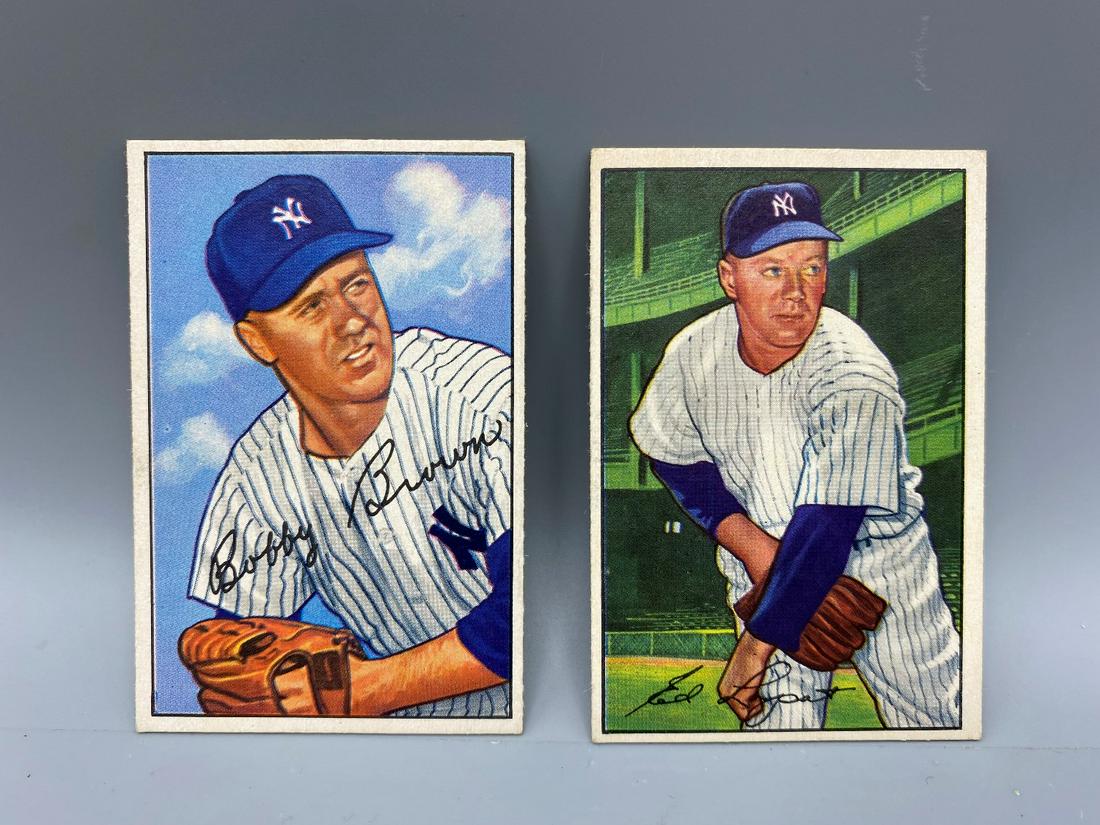 1952 Bowman Baseball Bobby Brown # 105 & 1952 Bowman Ed (1 of 2)