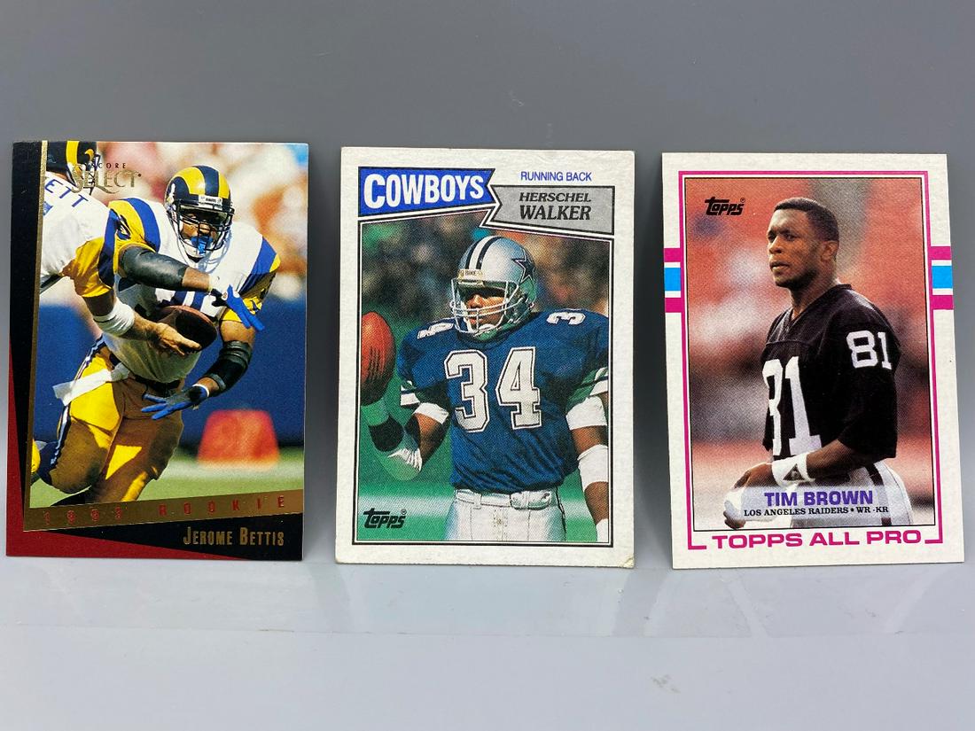 Lot of 3 Football Star Rookies - Jerome Bettis, (1 of 2)
