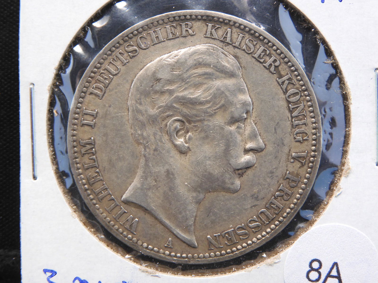 1909 Germany (Prussia) 5 Mark silver. Extremely Fine (1 of 3)