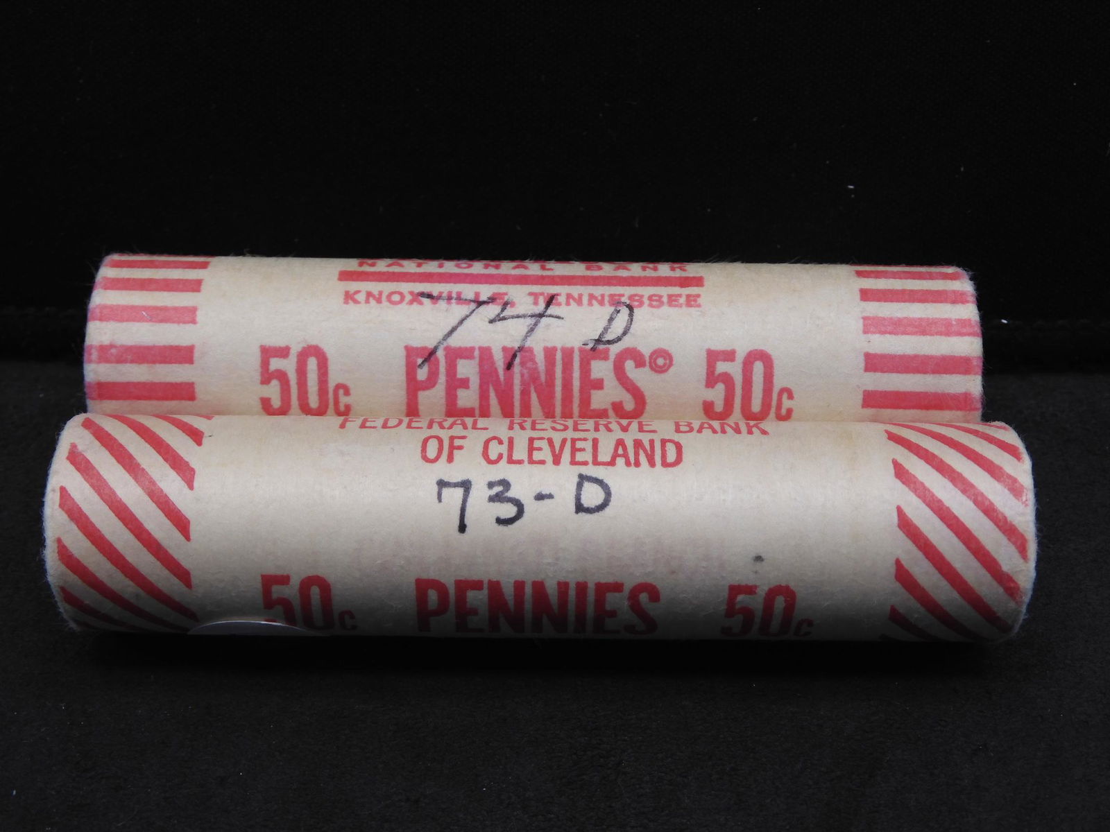 (2) early shotgun rolls of Lincoln Memorials:  73-D and (1 of 5)