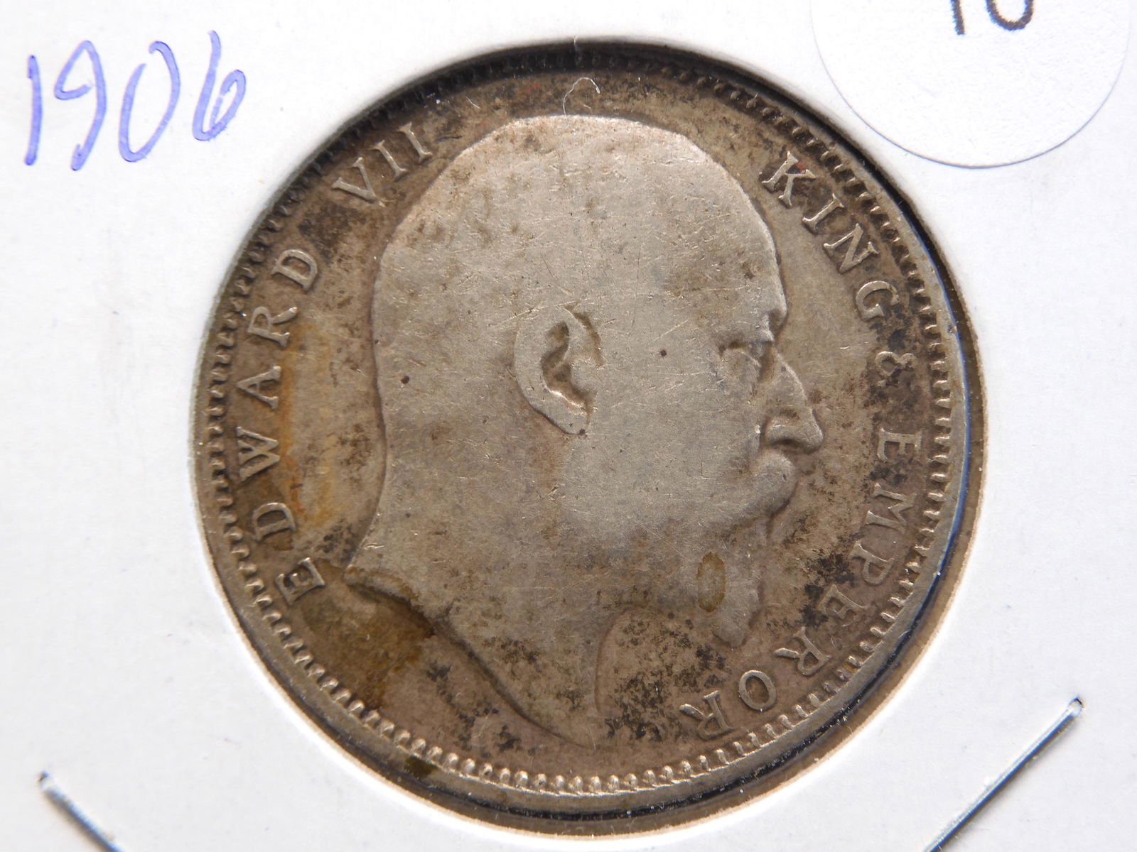1906 British Indian Silver One Rupee.  Original and (1 of 3)
