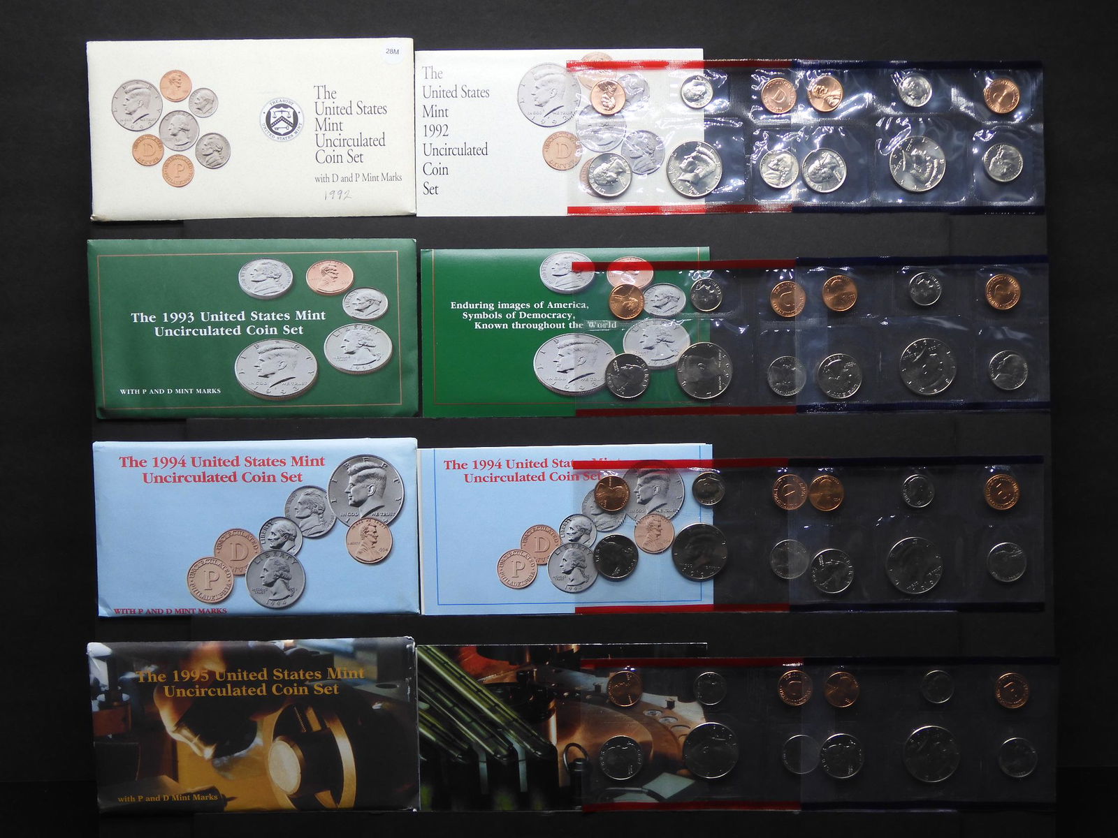 1992 1993 1994 1995 Philadelphia & Denver Mint Sets (1 of 13)