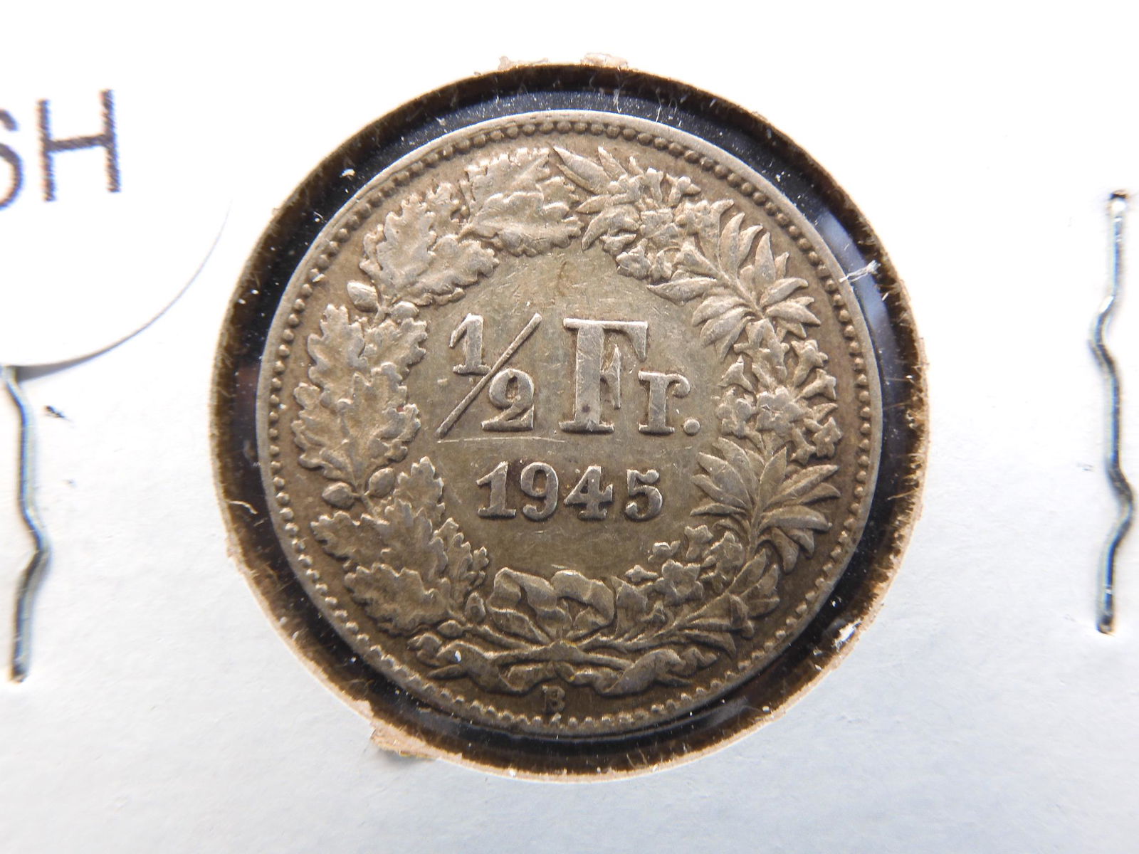 1945 B 1/2 Franc From Switzerland 83.5% Silver (1 of 3)