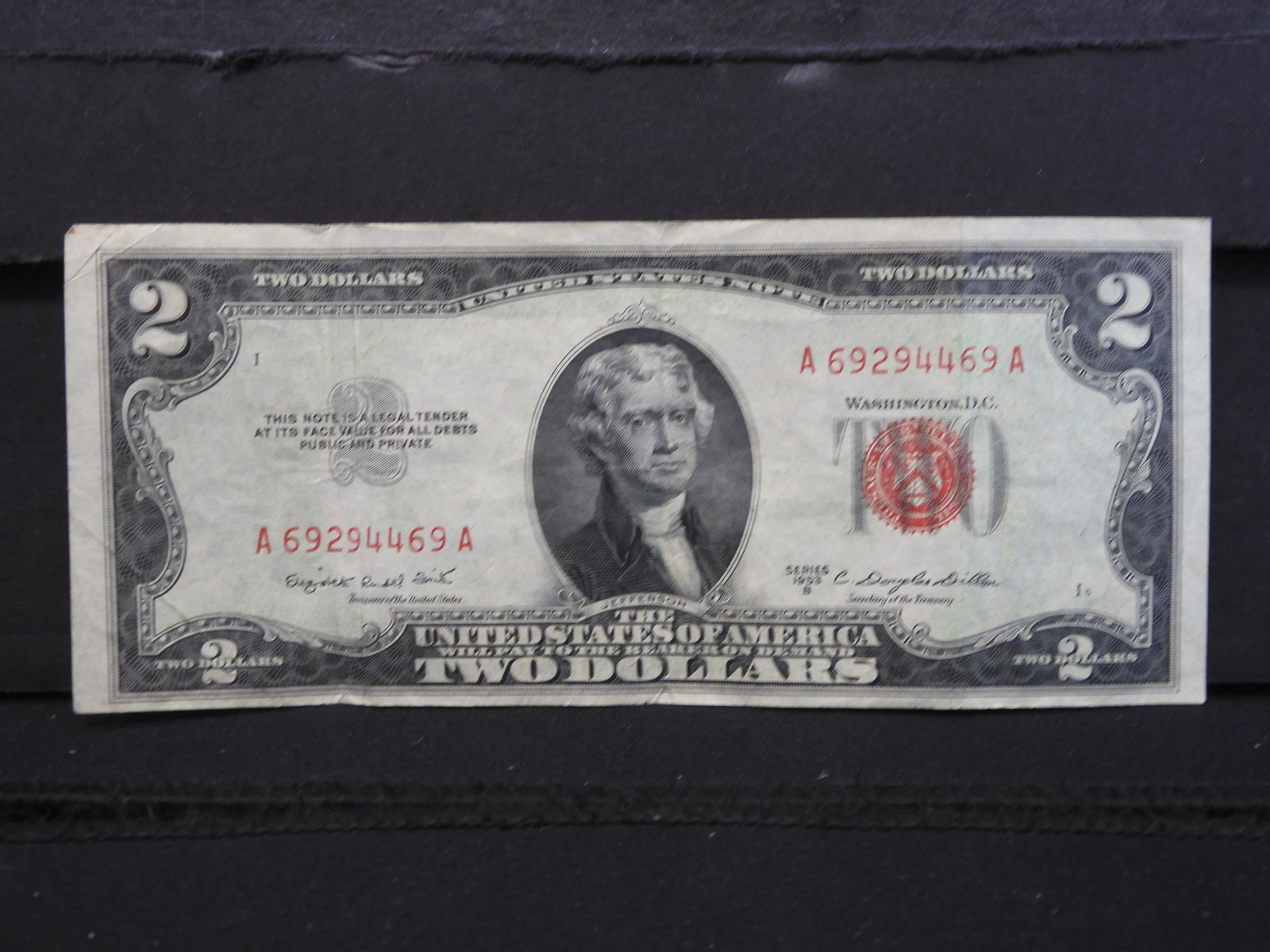 1953-B $2 Red Seal Note. (1 of 3)