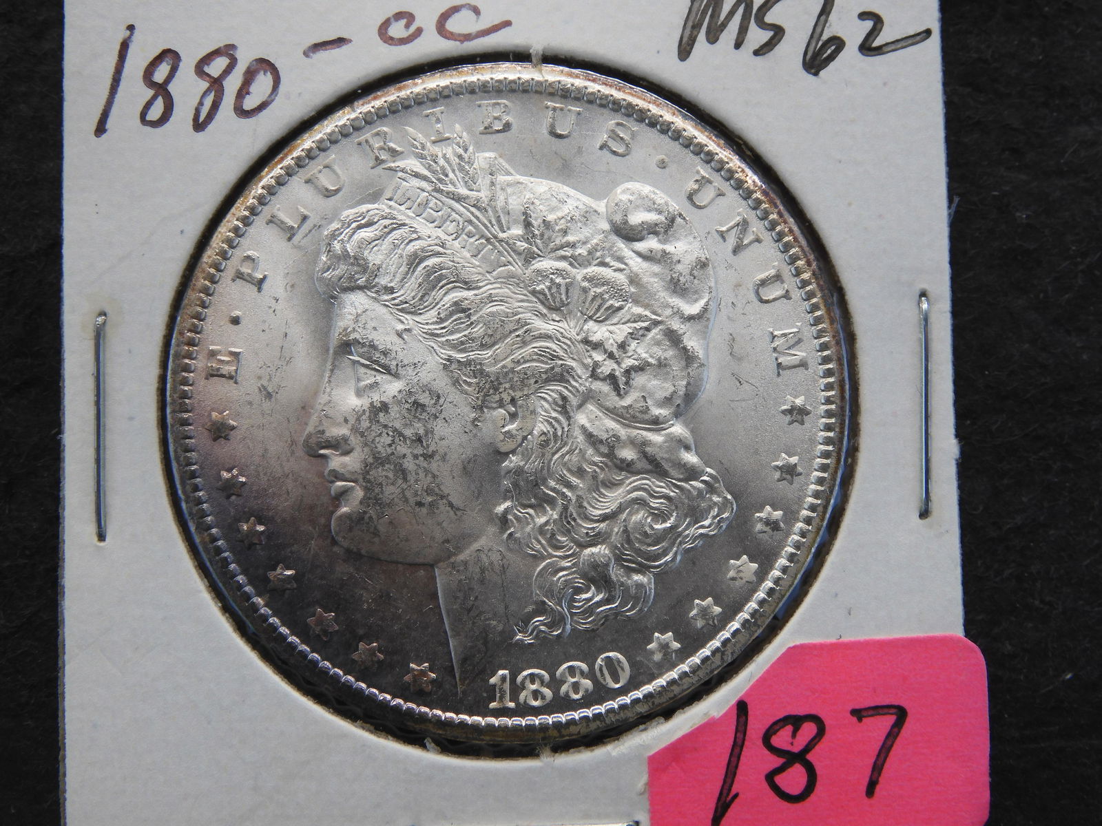 1880-CC Morgan Dollar MS62. Toned. (1 of 3)