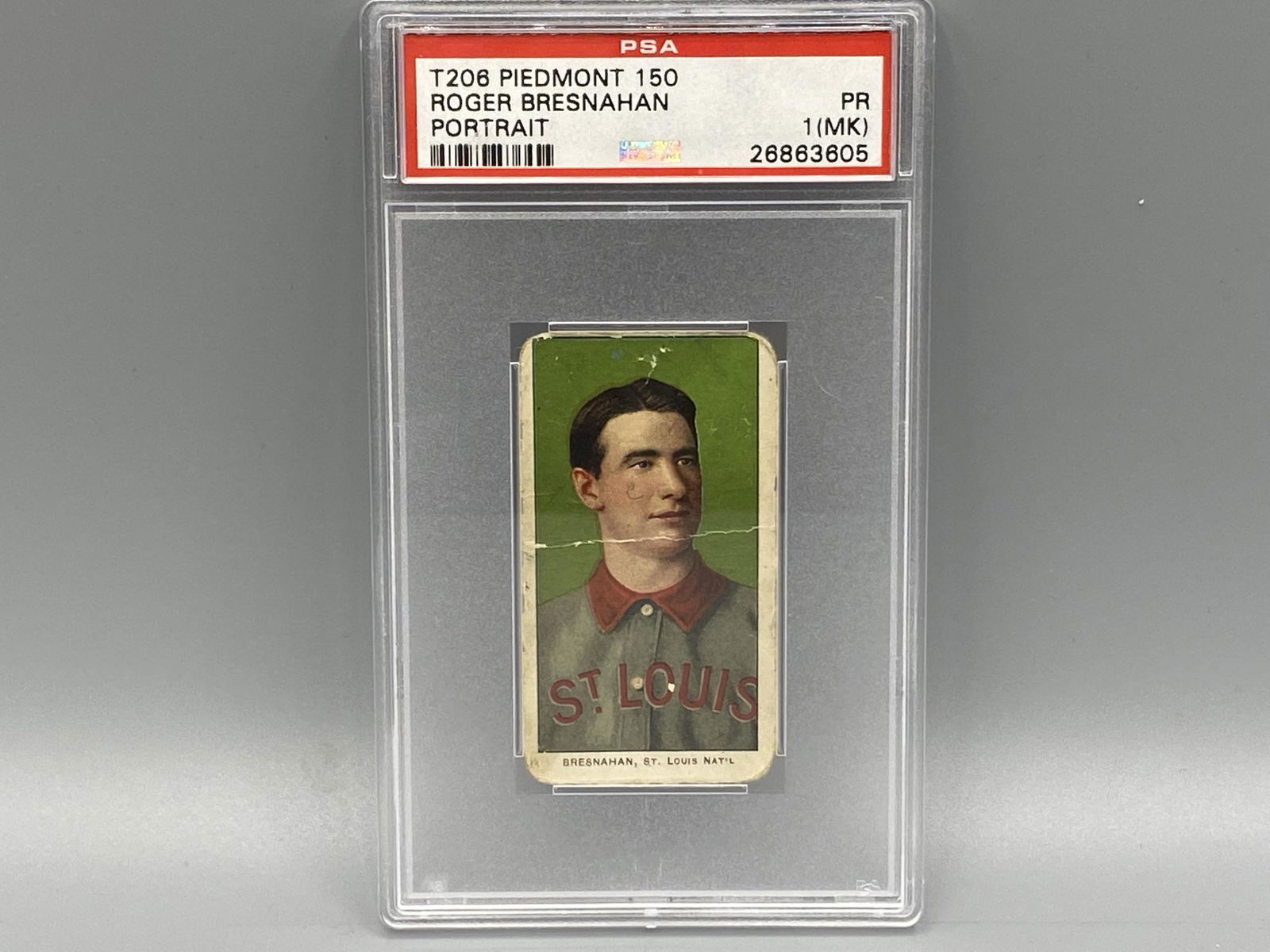 1909 T206 Roger Bresnahan Portrait PSA 1 MK HOF (1 of 2)