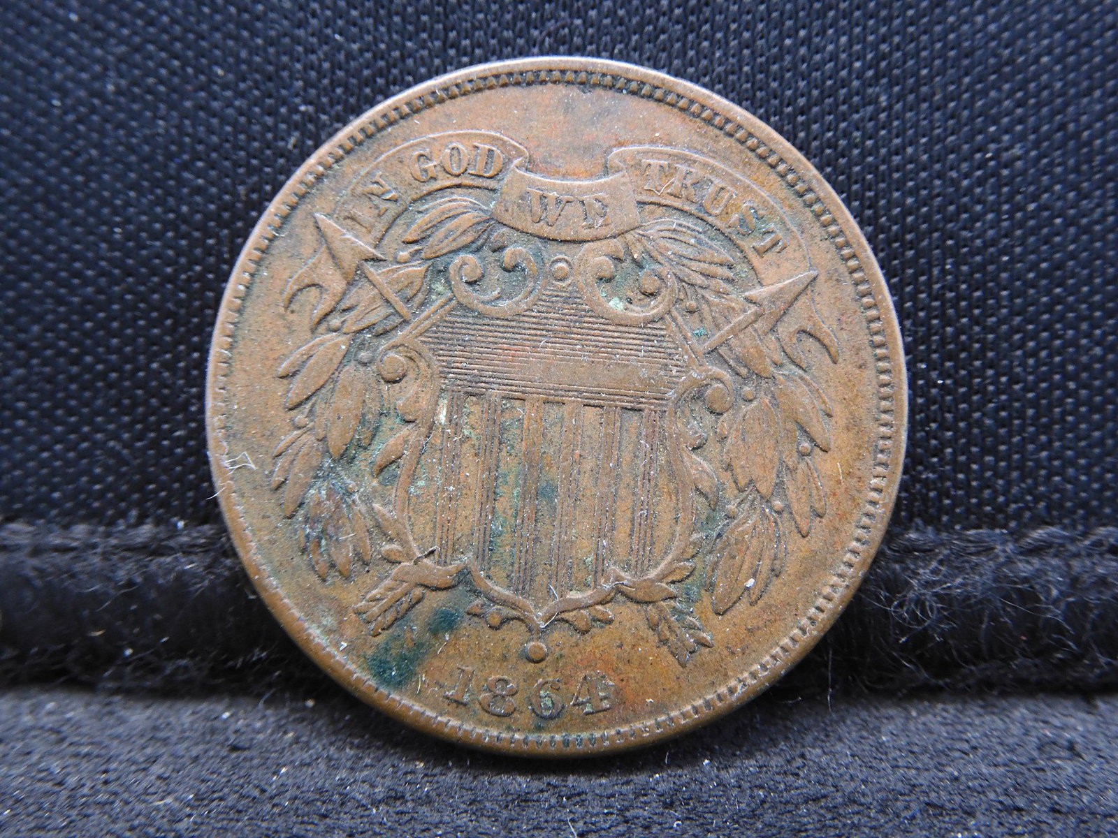 1864 Two Cent Piece - Civil War Date - VF/XF Condition! (1 of 2)