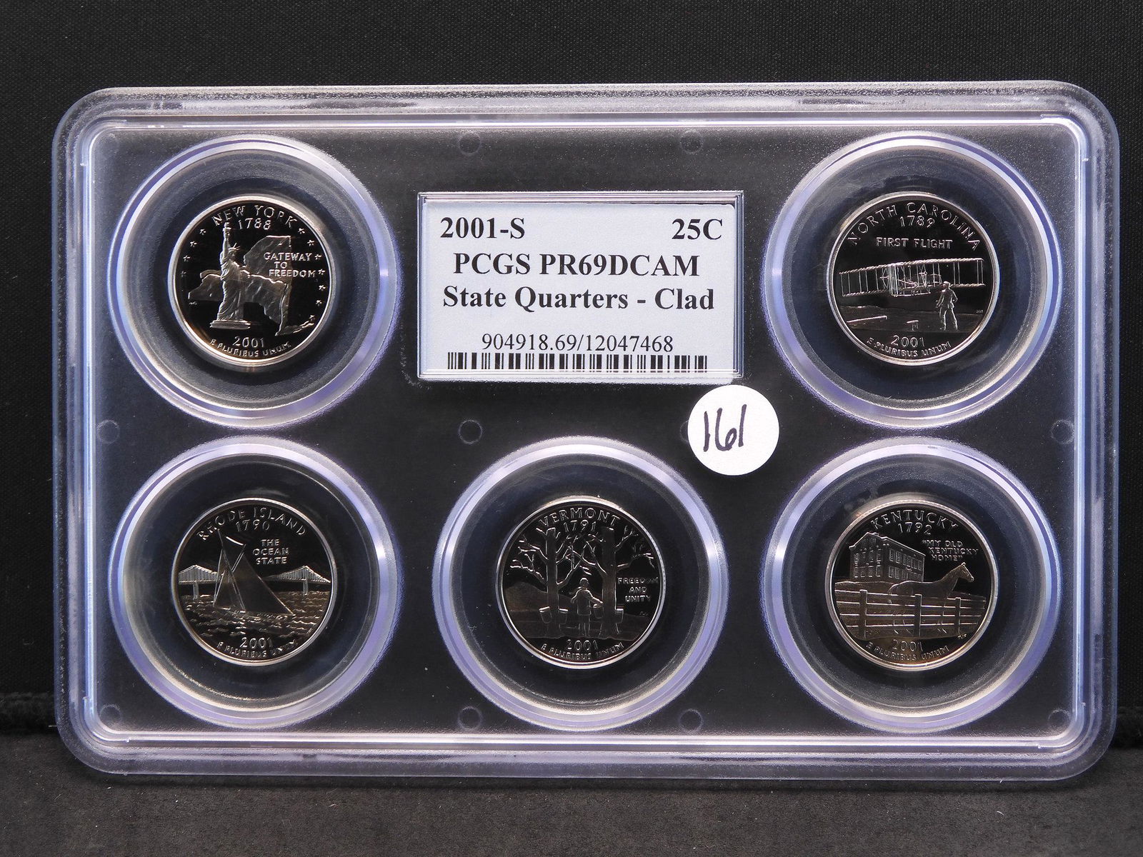 2001-S PCGS PR69 DCAM Statehood 5 Quarter Set in Hard (1 of 2)