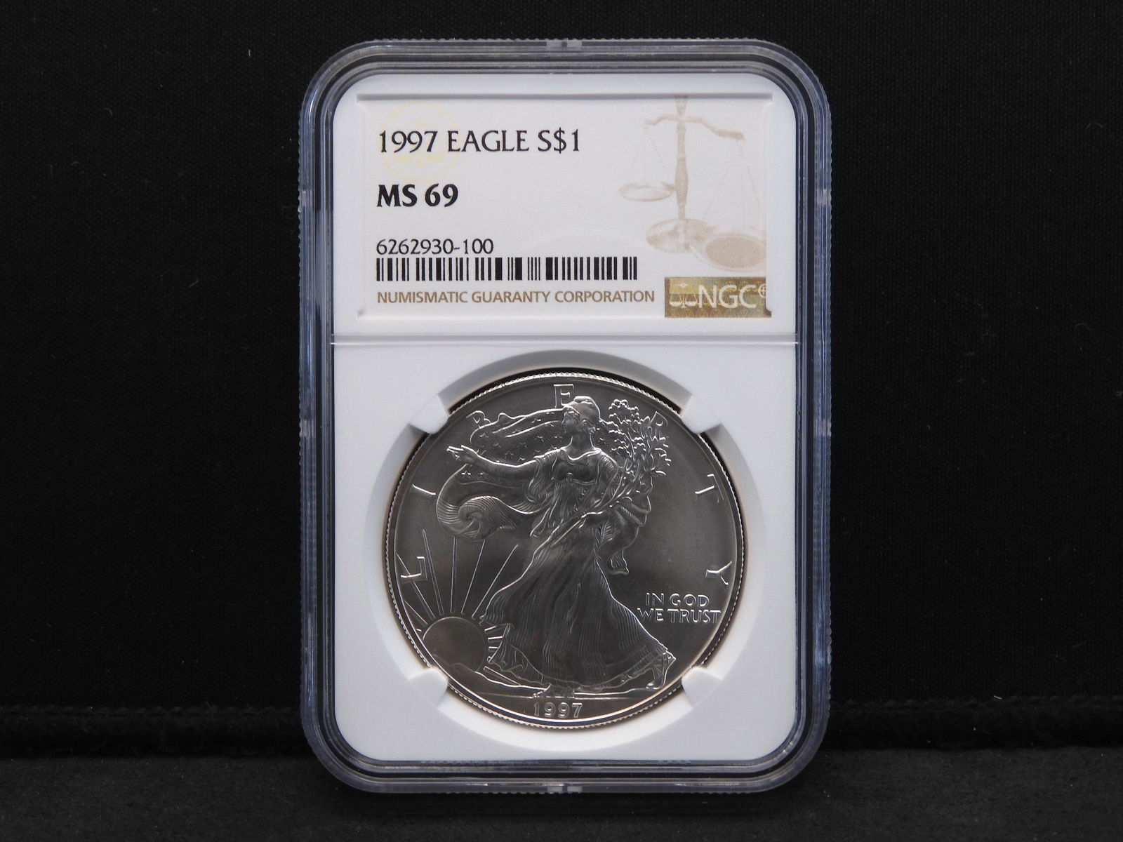 1997 NGC MS69 American Silver Eagle - Near Perfect! (1 of 4)